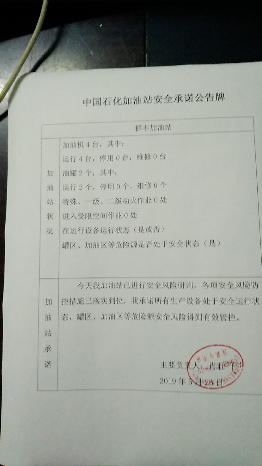 20190523安全承诺公告牌公示