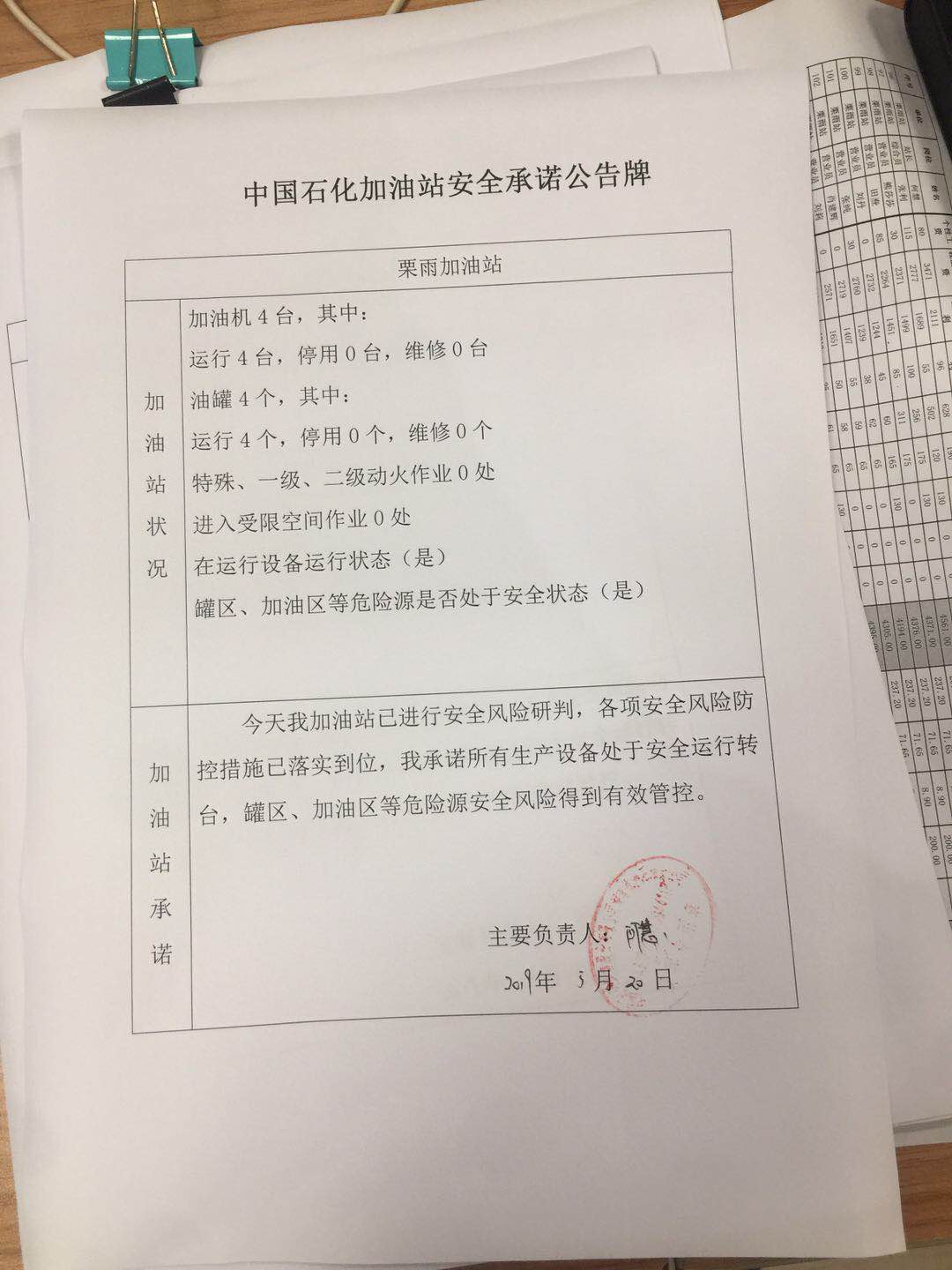 20190520安全承诺公告牌公示
