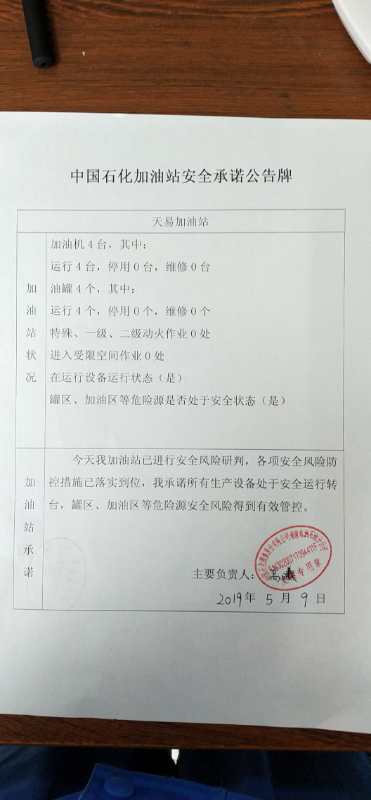 20190510安全承诺公告牌公示