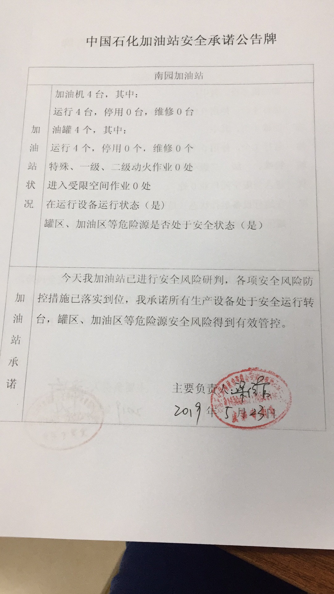 20190523安全承诺公告牌公示