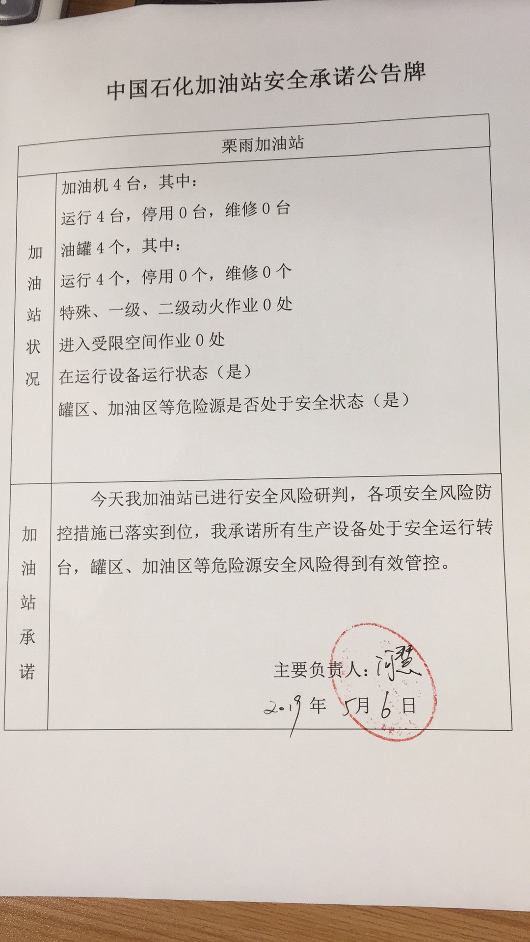 20190506安全承诺公告牌公示