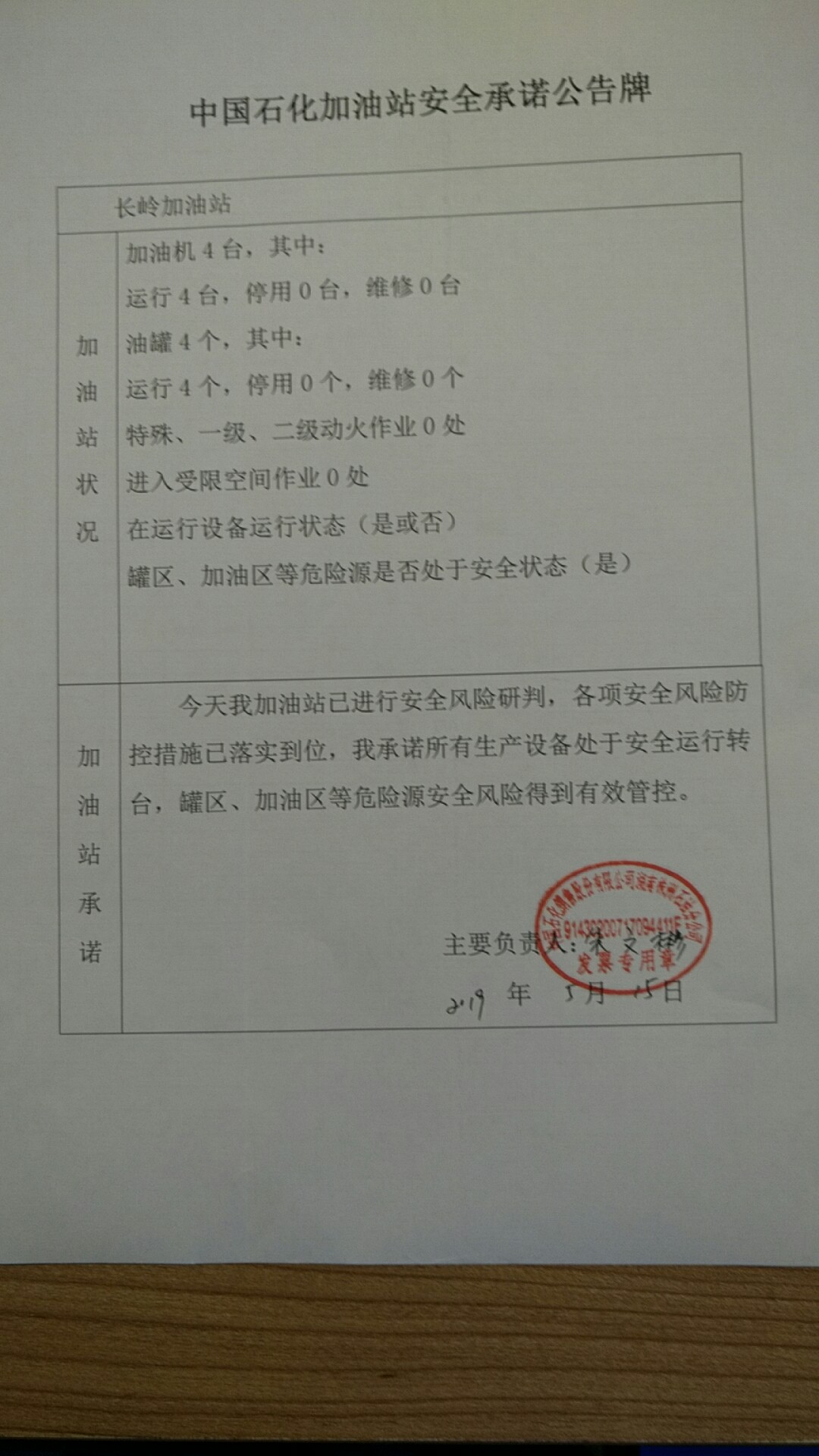 20190515安全承诺公告牌公示