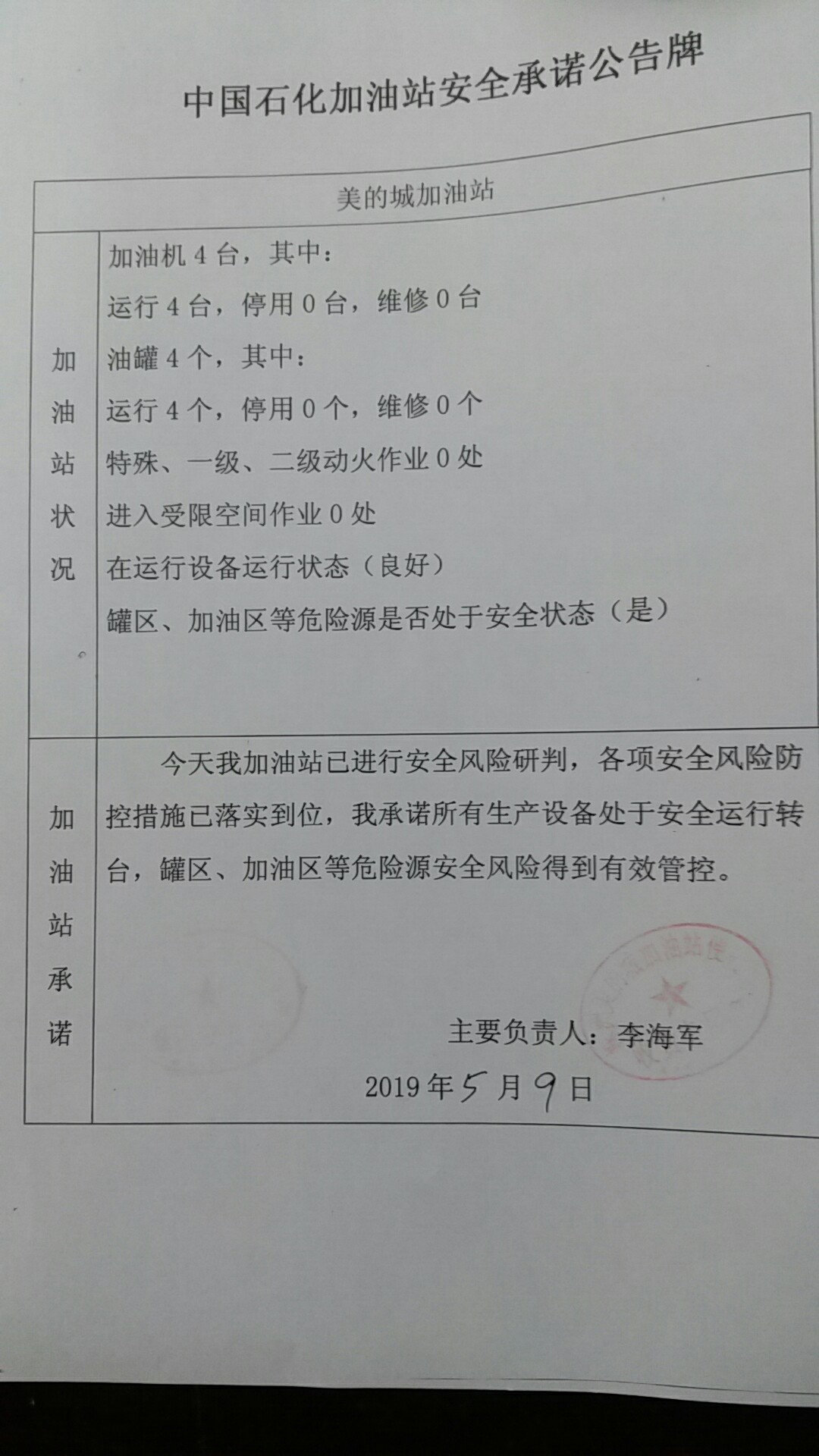 20190509安全承诺公告牌公示