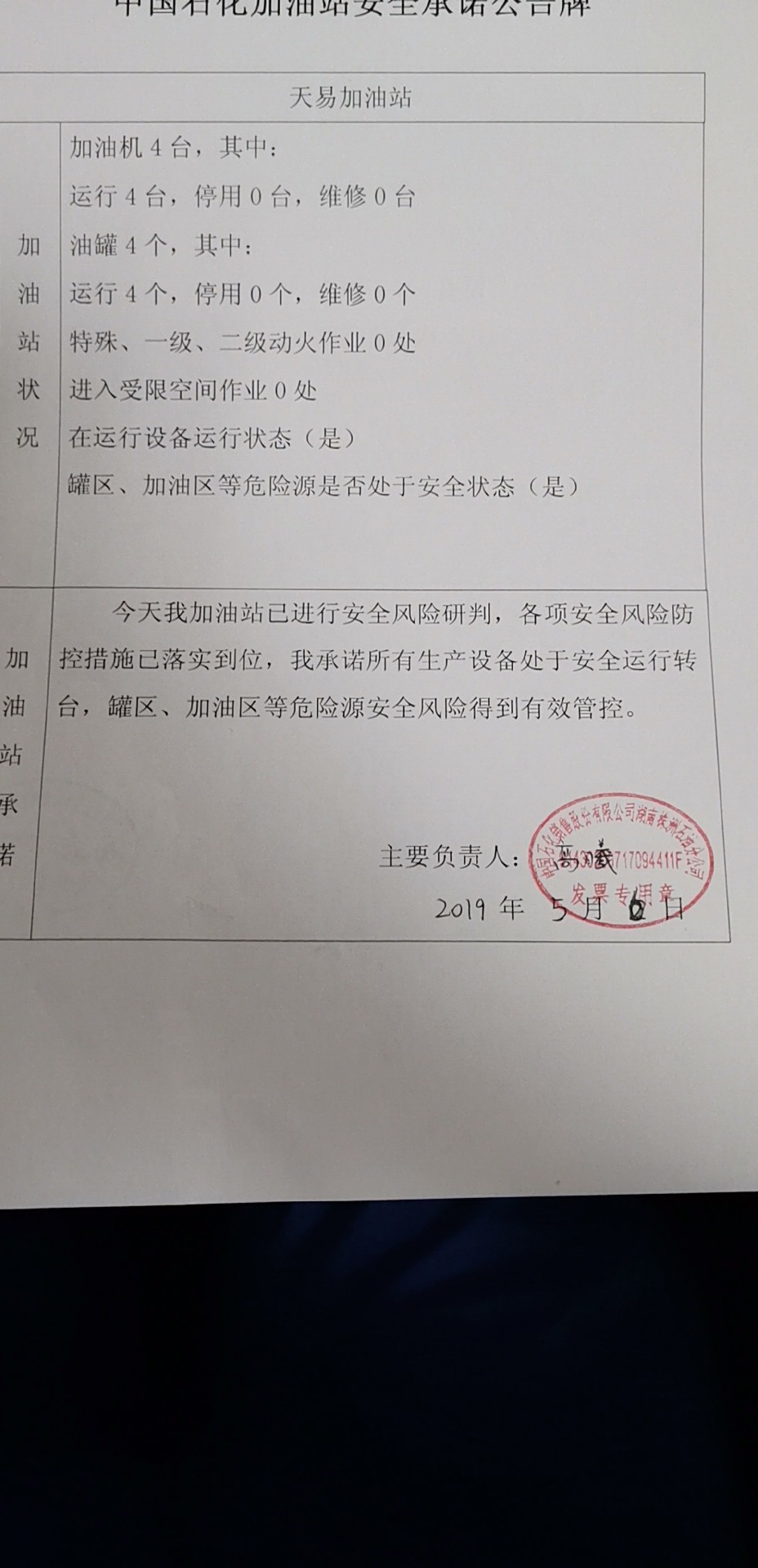 20190506安全承诺公告牌公示