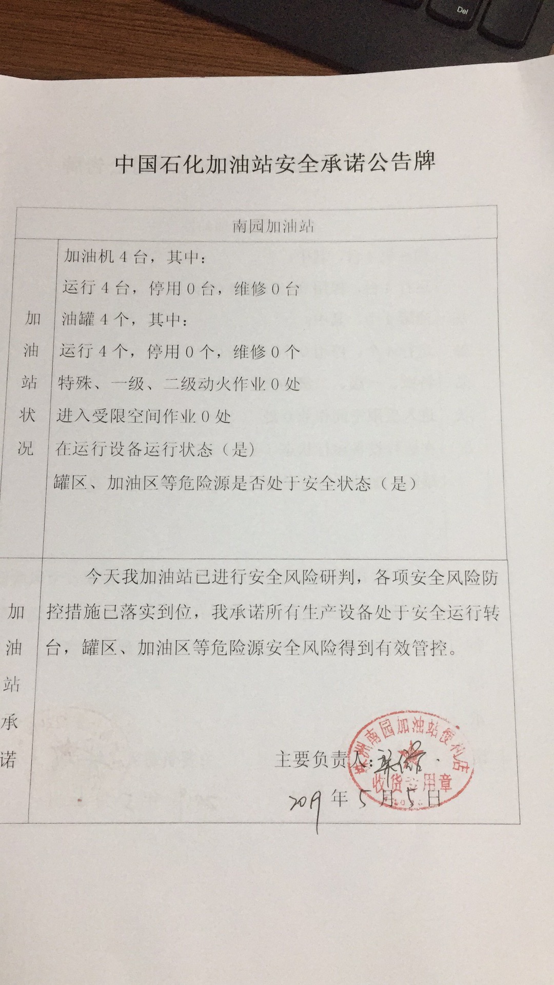20190505安全承诺公告牌公示