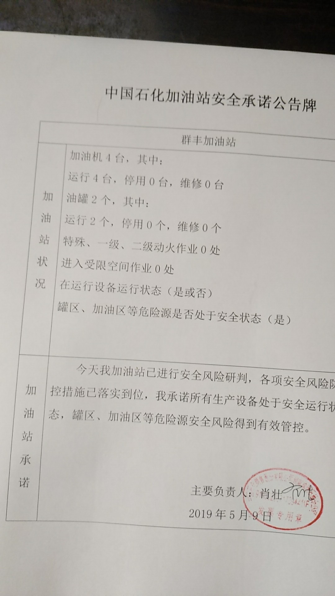 20190509安全承诺公告牌公示