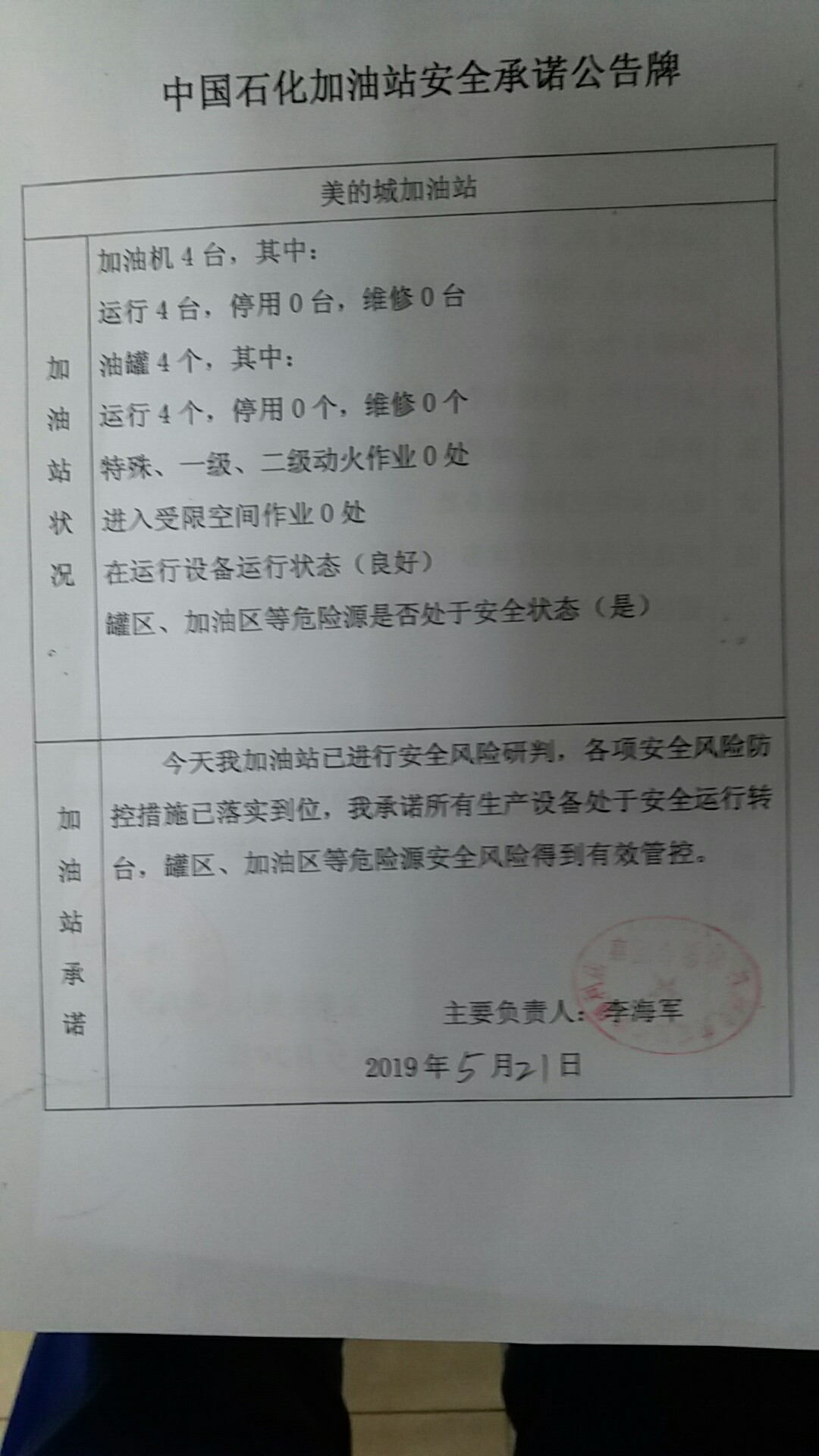 20190521安全承诺公告牌公示