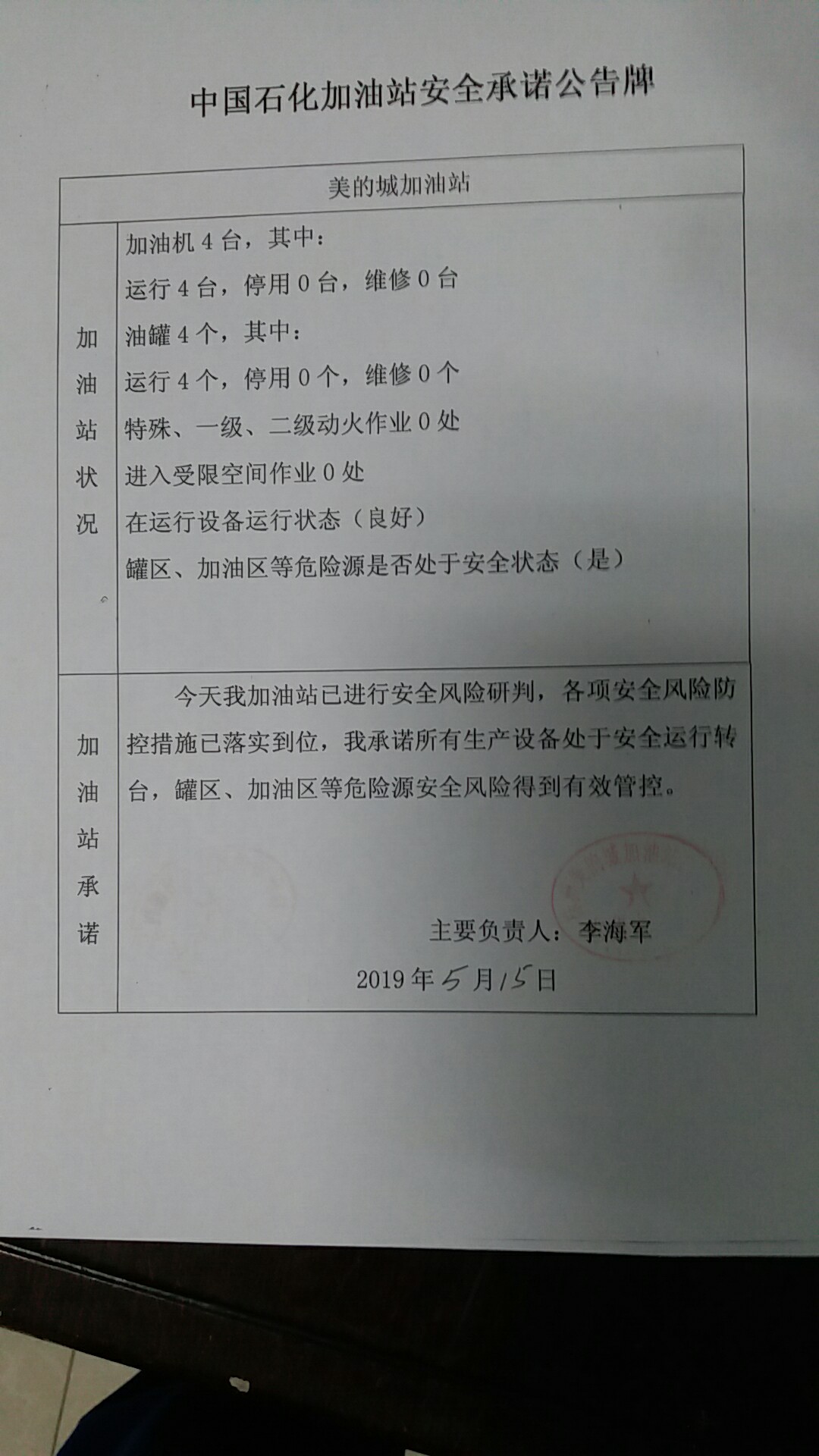 20190515安全承诺公告牌公示