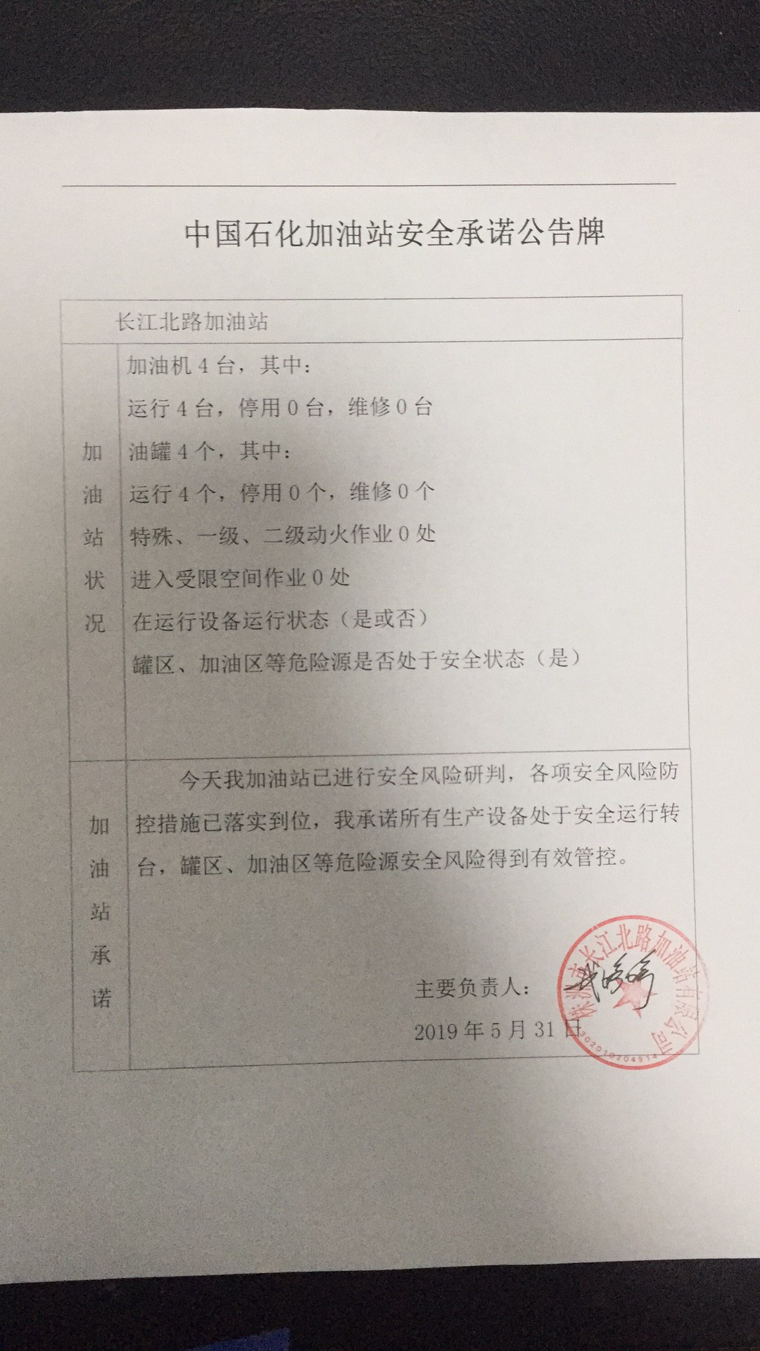20190531安全承诺公告牌公示
