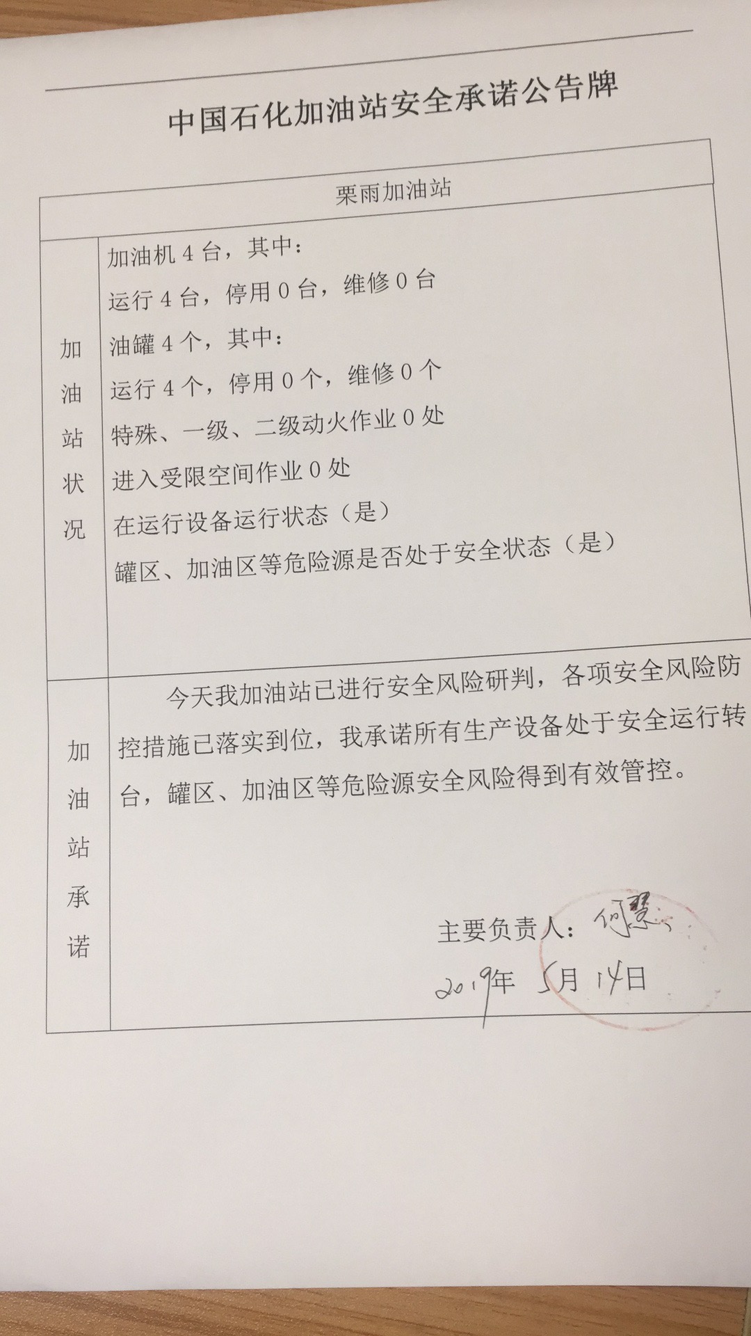 20190514安全承诺公告牌公示