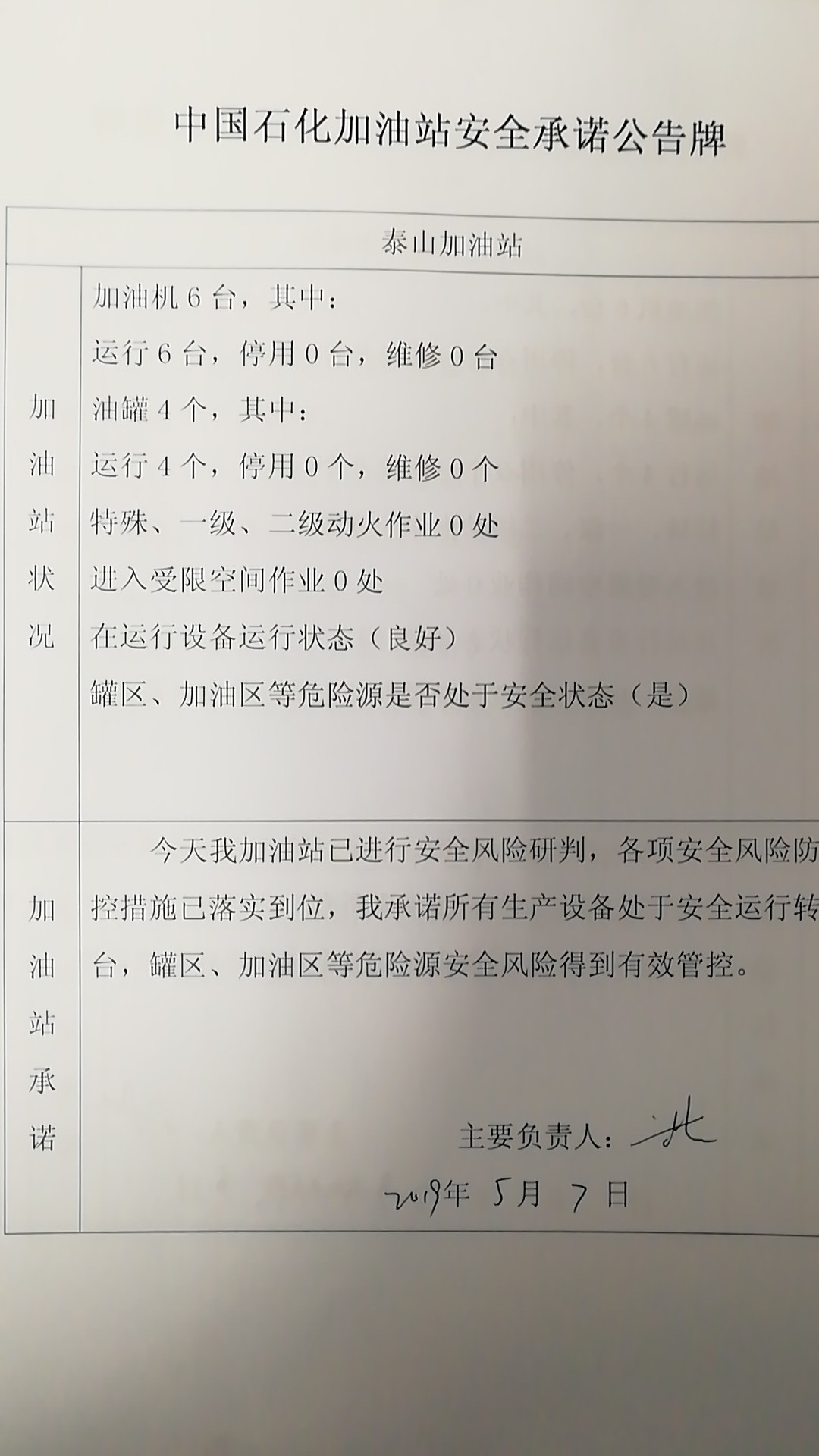 20190507安全承诺公告牌公示