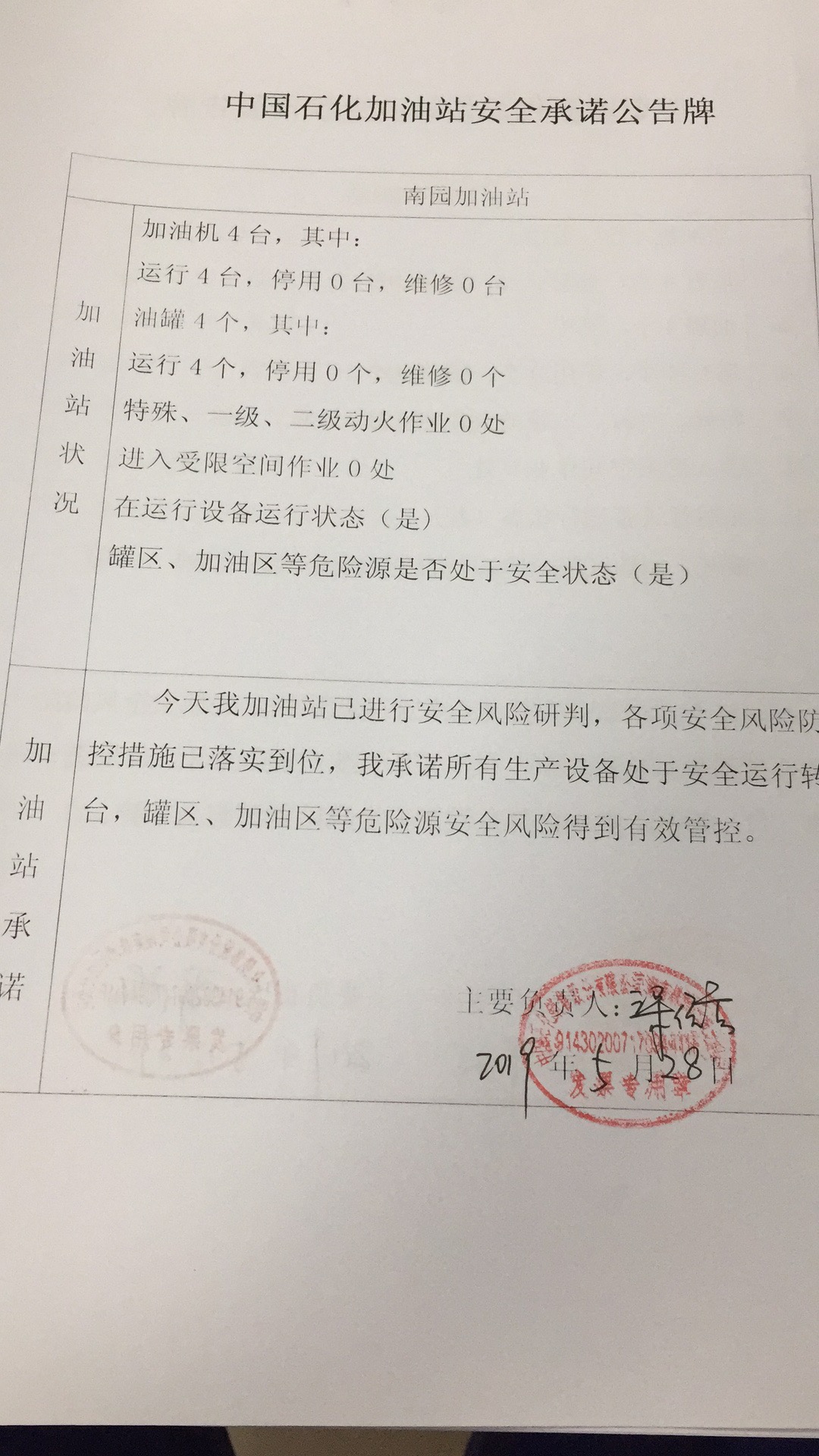 20190528安全承诺公告牌公示