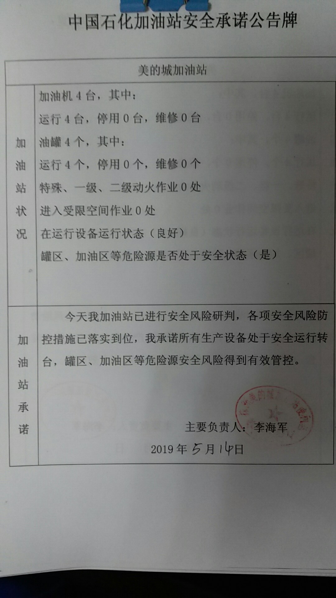 20190514安全承诺公告牌公示