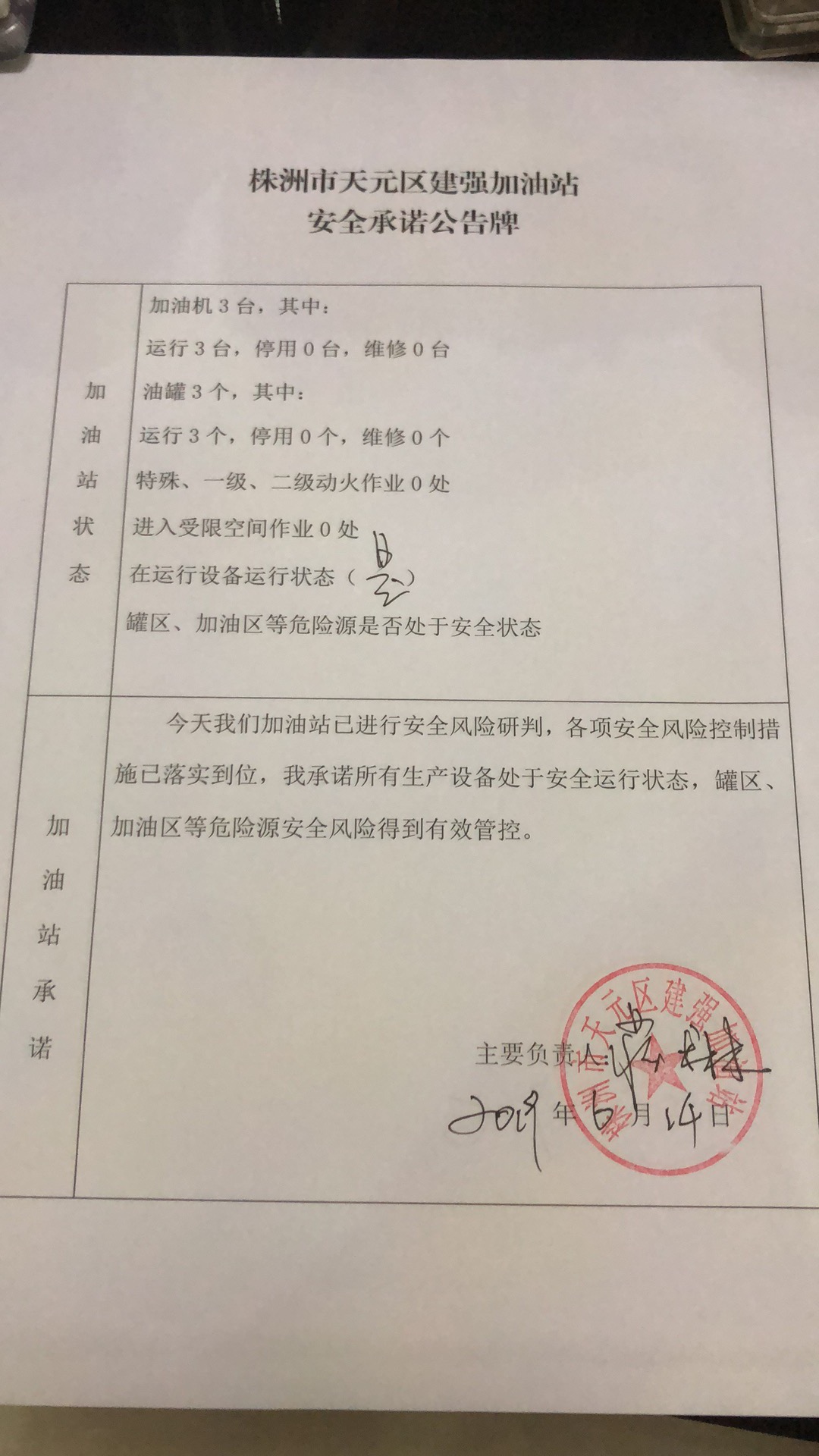 20190614安全承诺公告牌公示