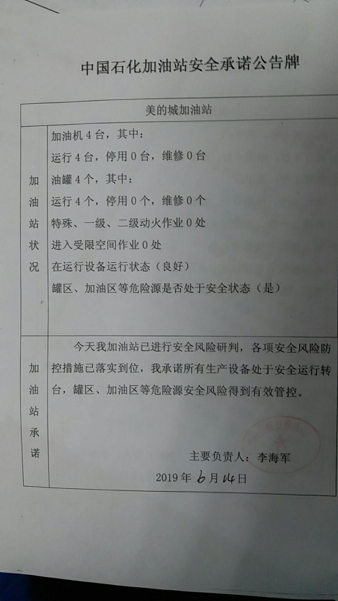 20190614安全承诺公告牌公示