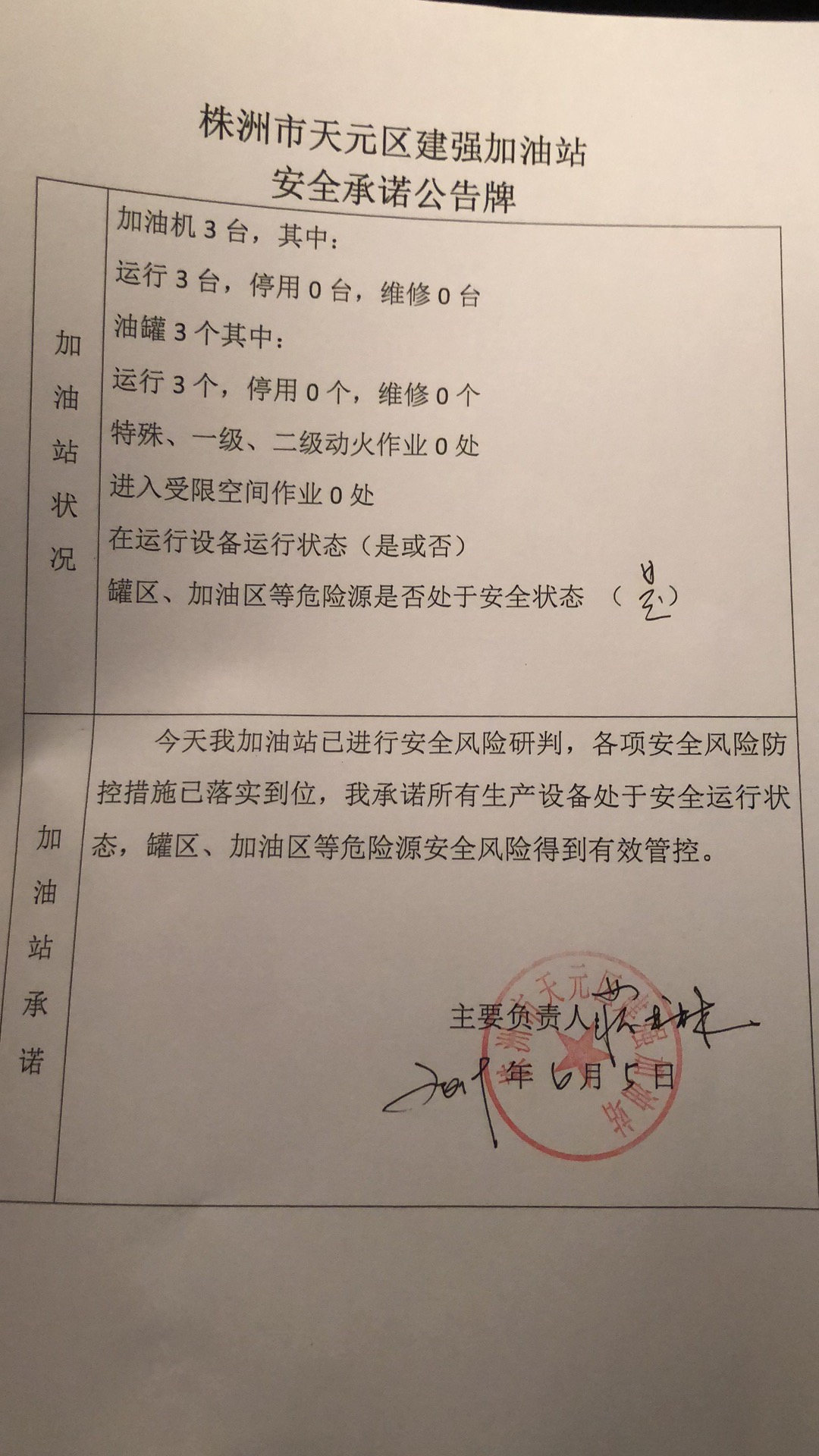 20190605安全承诺公告牌公示