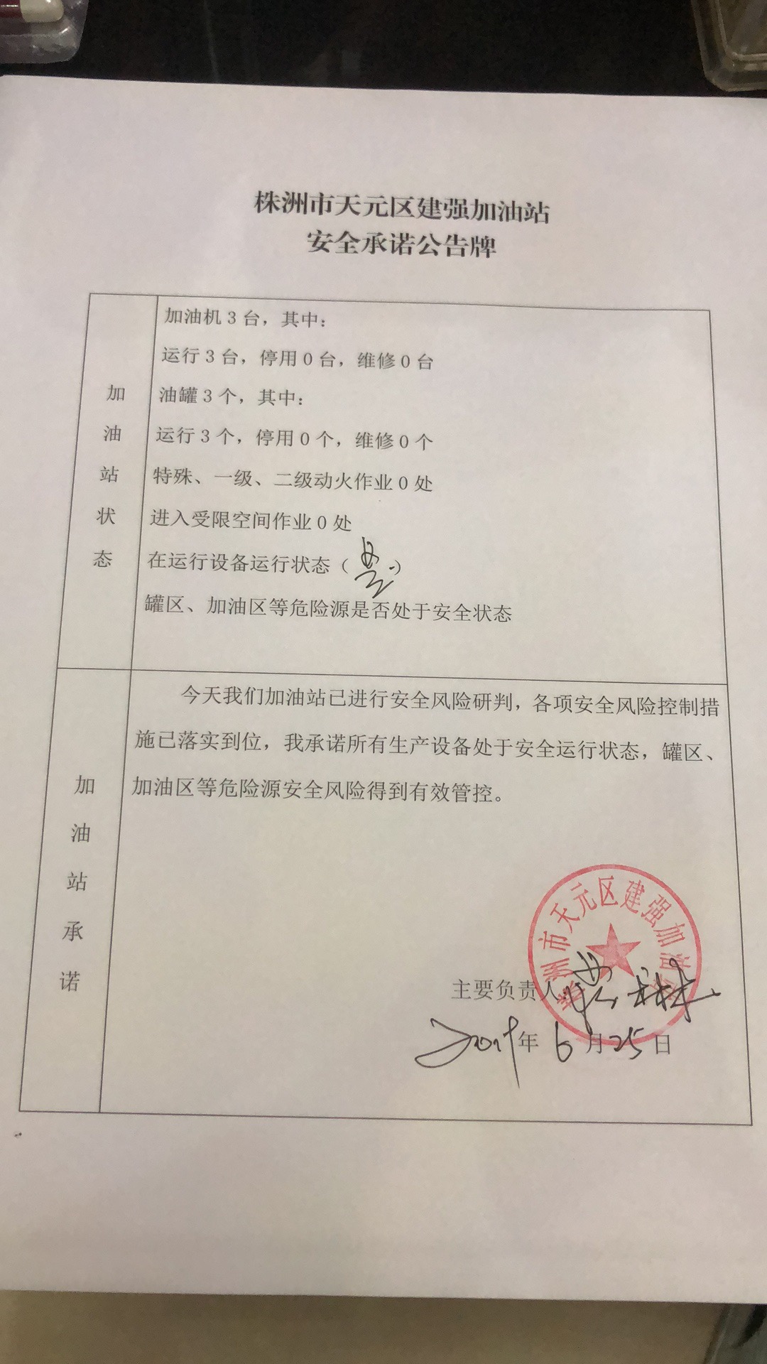 20190625安全承诺公告牌公示
