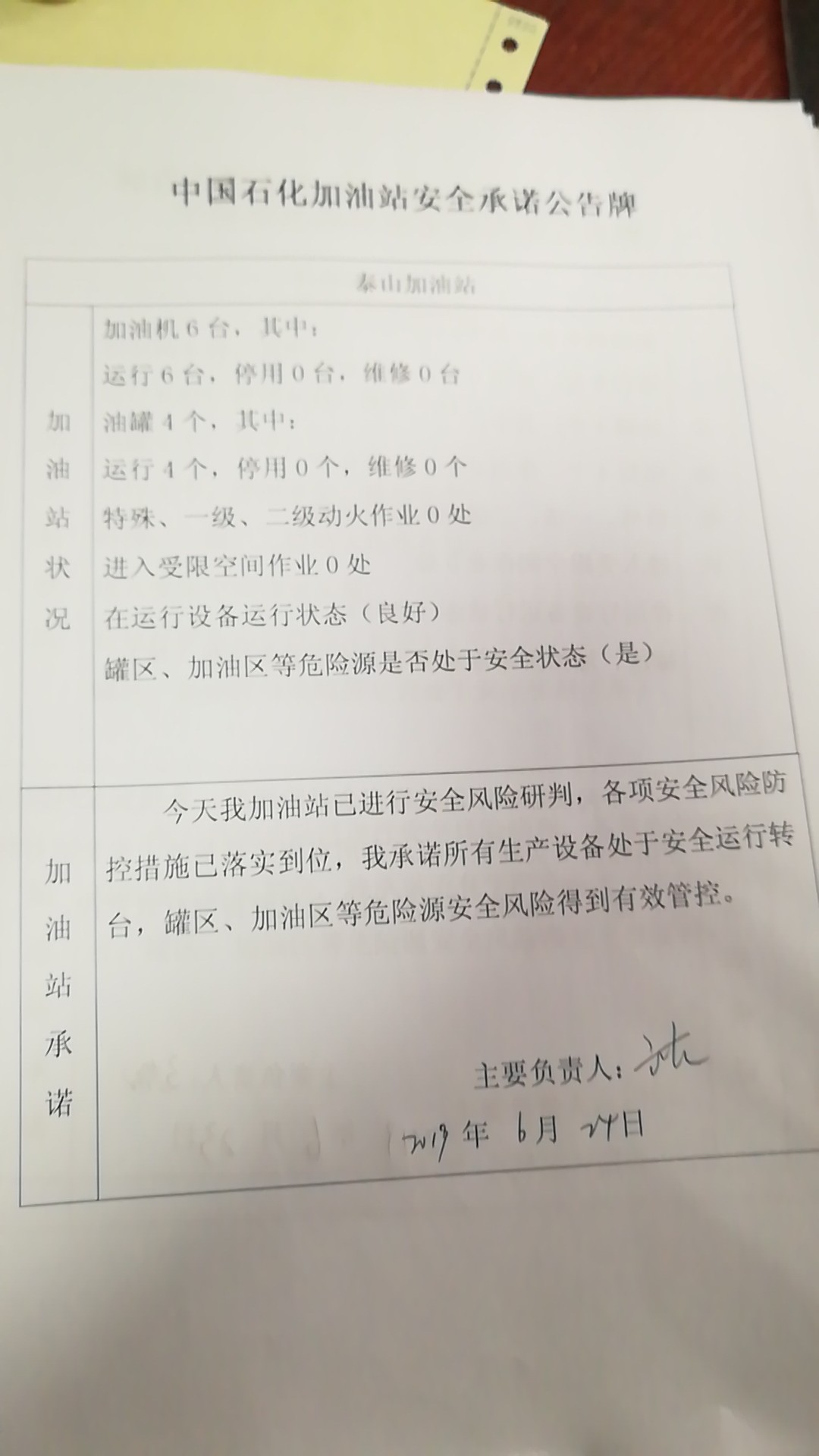 20190624安全承诺公告牌公示