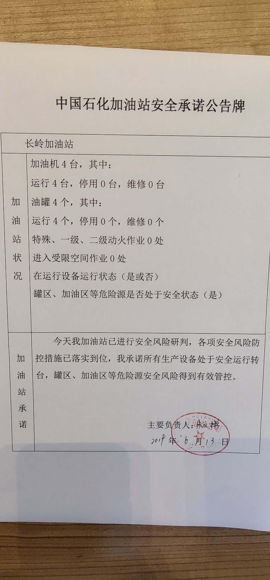 20190613安全承诺公告牌公示