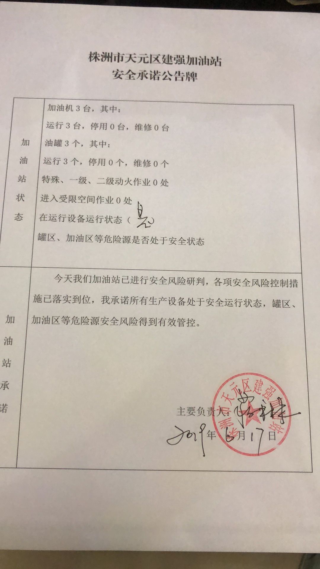 20190617安全承诺公告牌公示