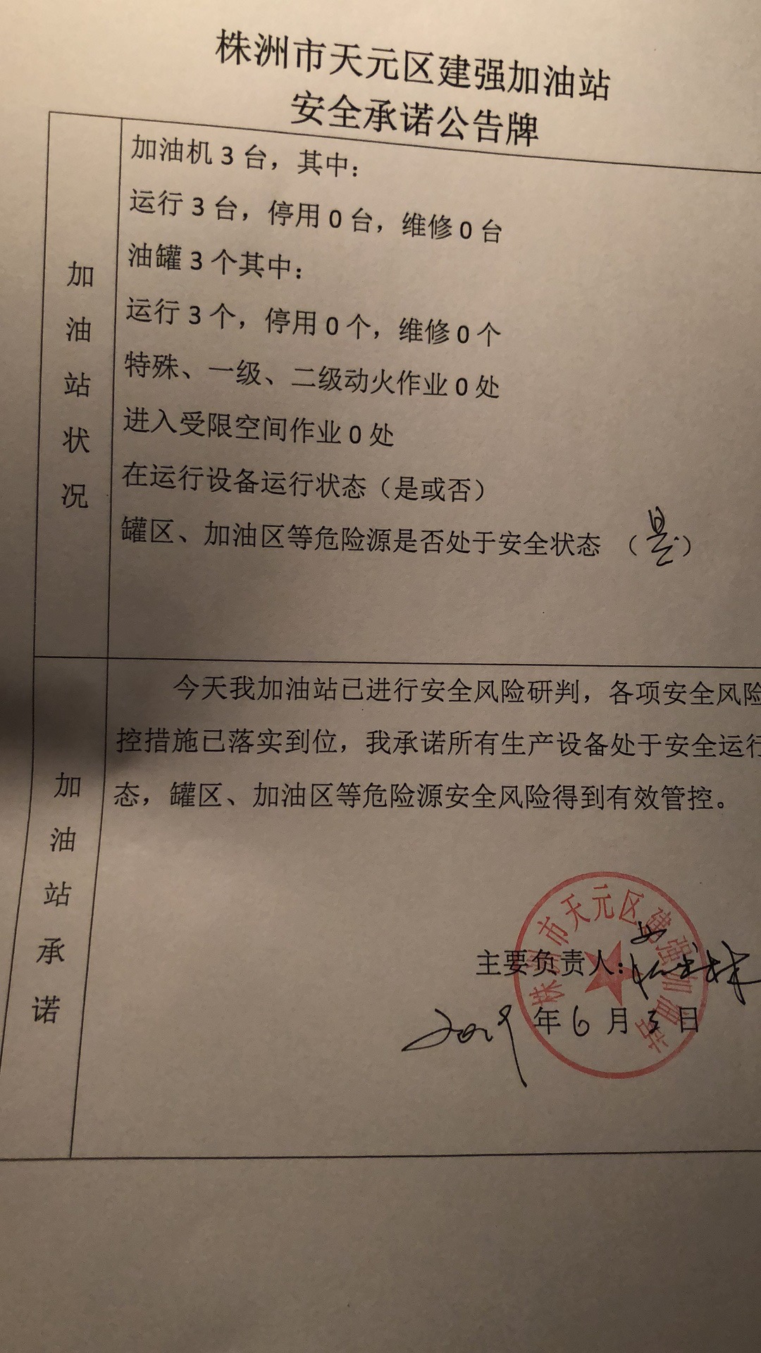 20190603安全承诺公告牌公示