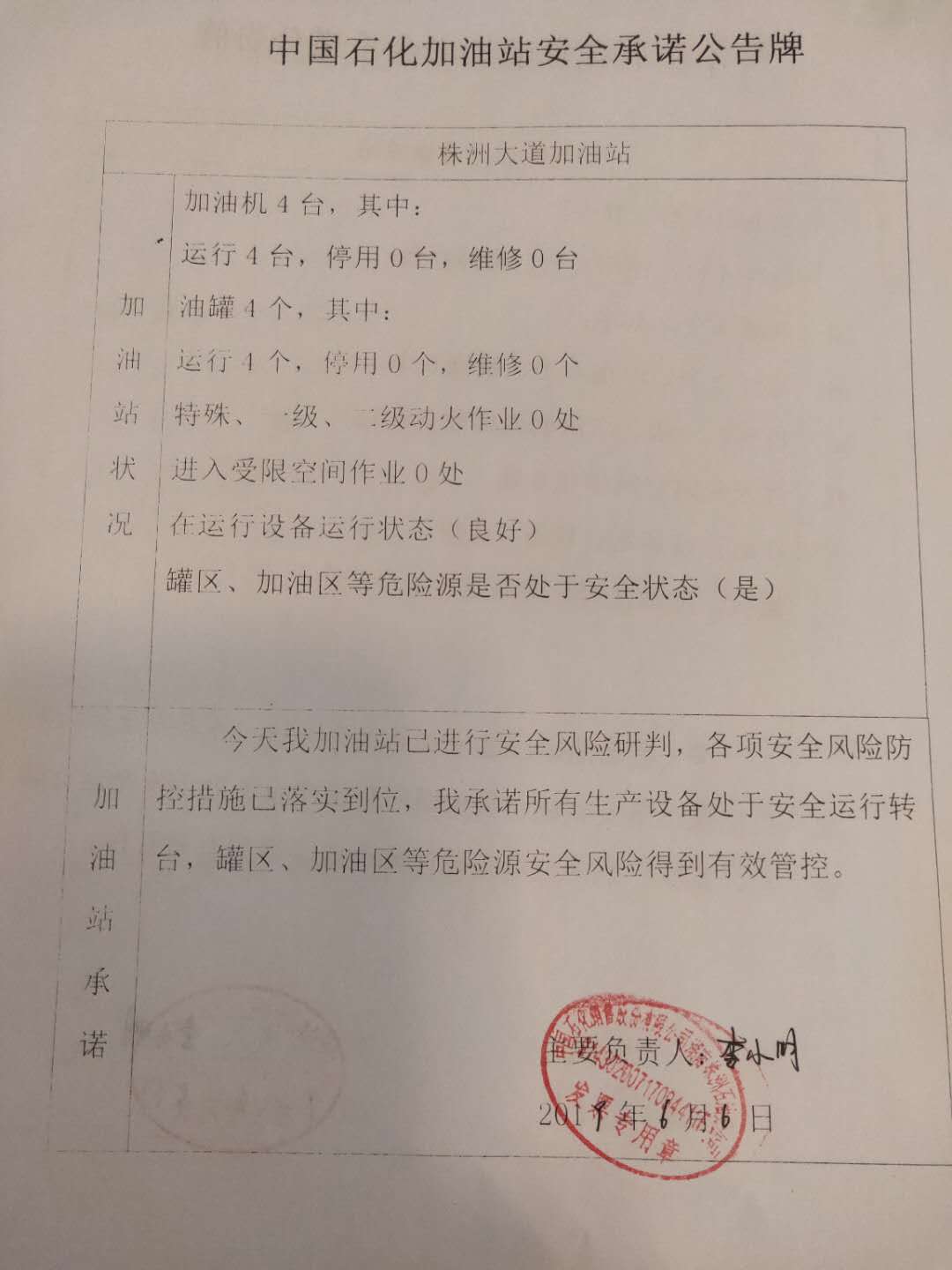20190606安全承诺公告牌公示