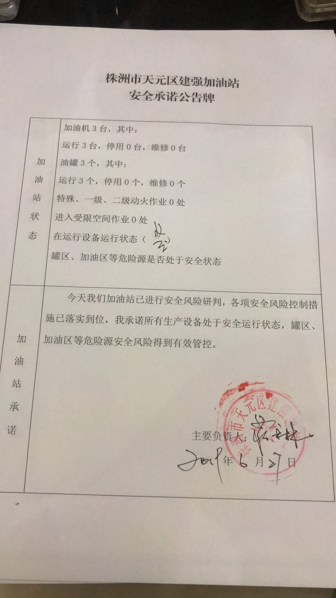 20190627安全承诺公告牌公示