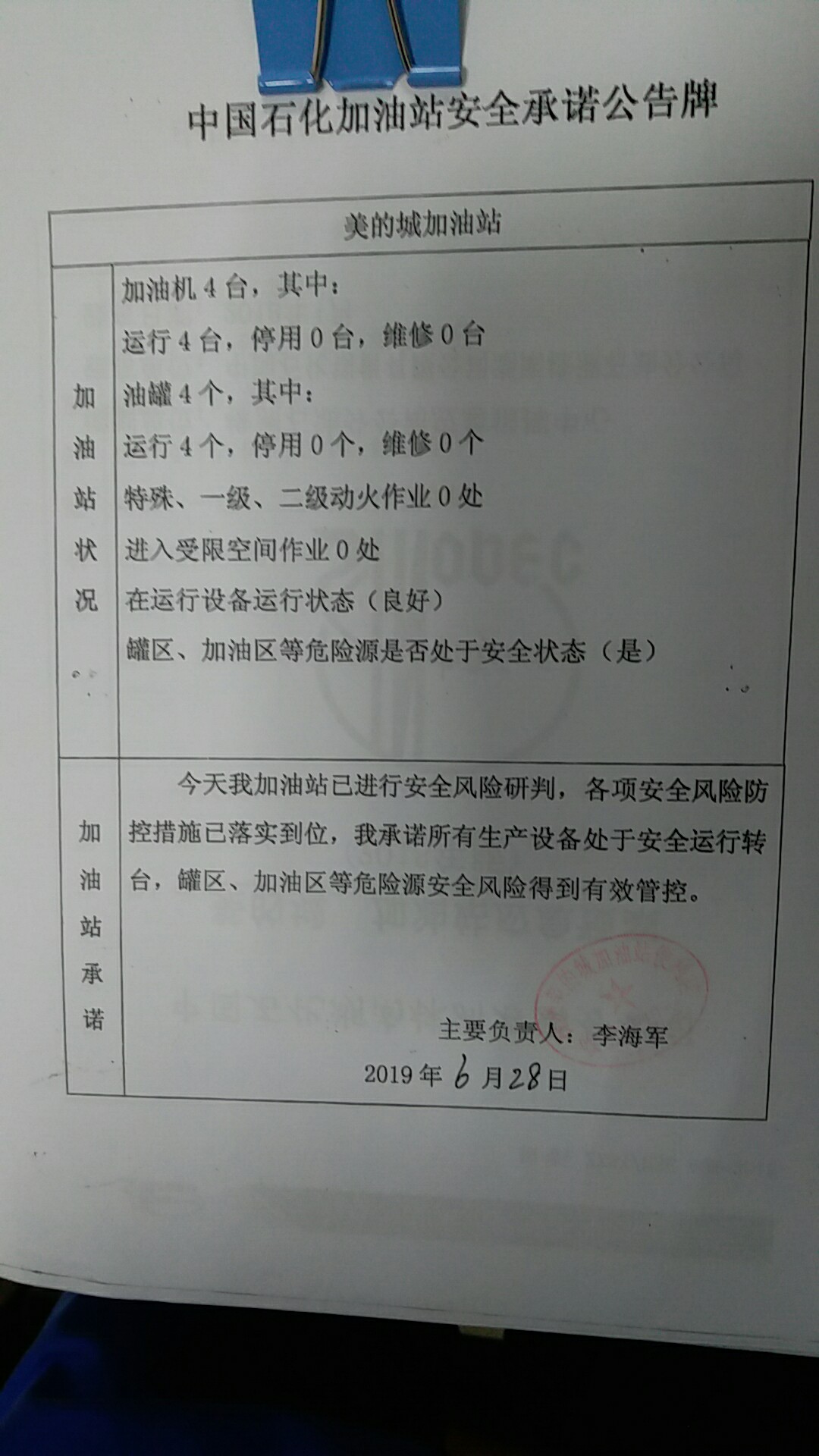 20190628安全承诺公告牌公示