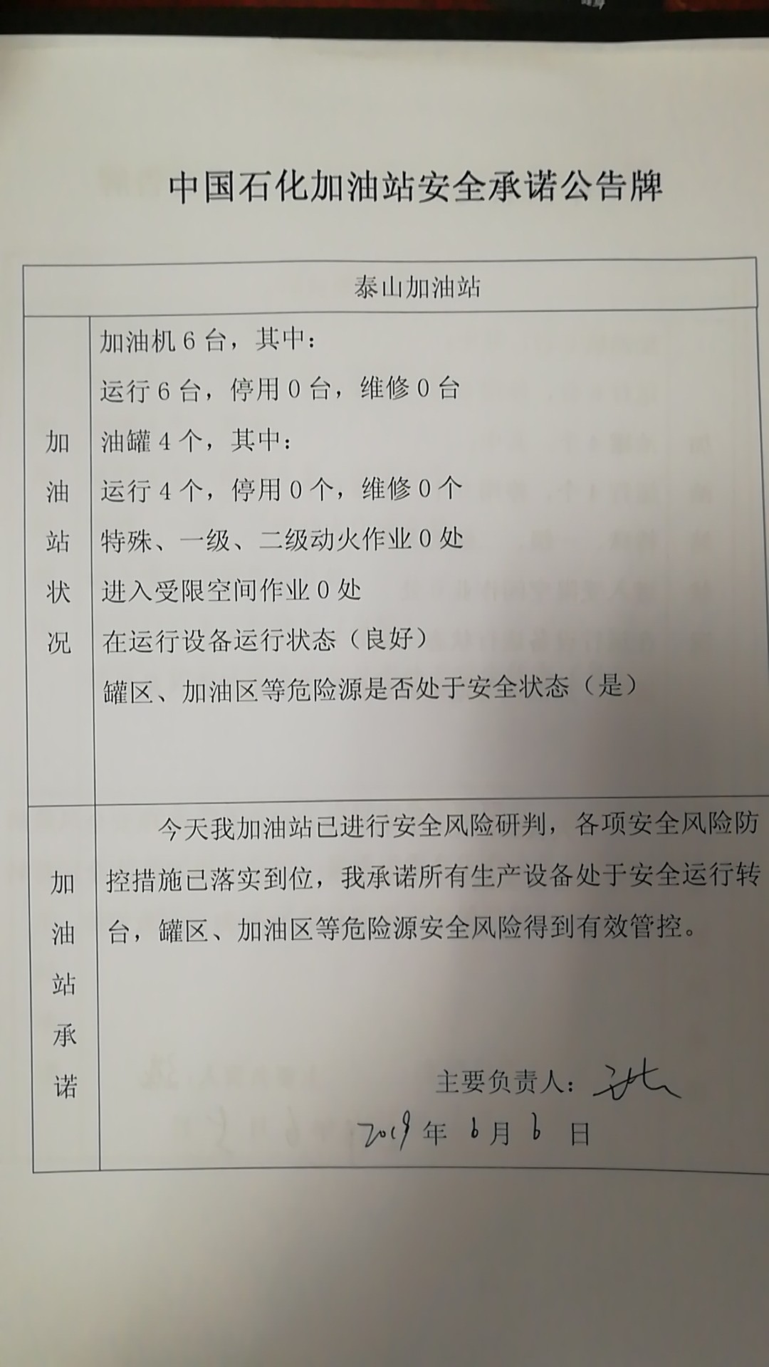 20190606安全承诺公告牌公示