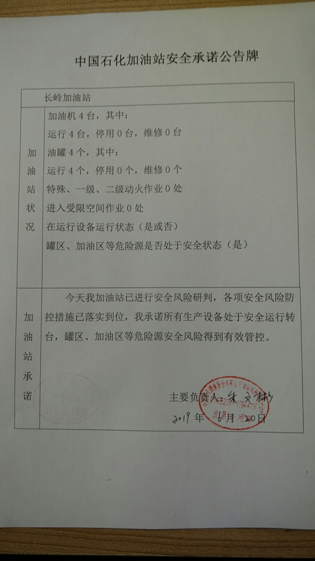20190620安全承诺公告牌公示