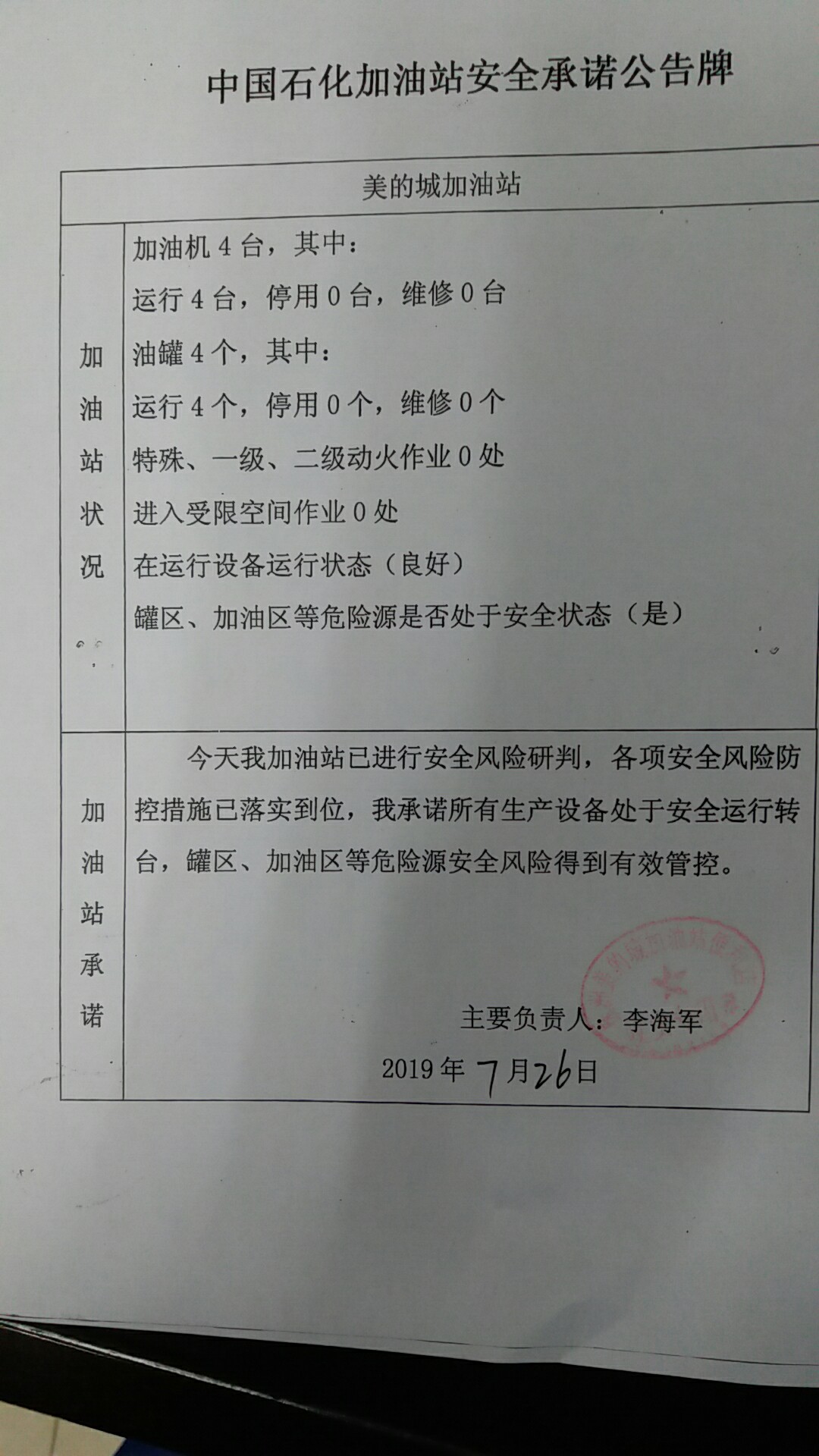 20190726安全承诺公告牌公示