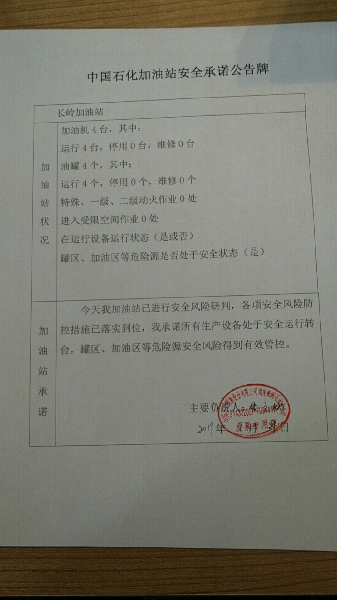 20190729安全承诺公告牌公示
