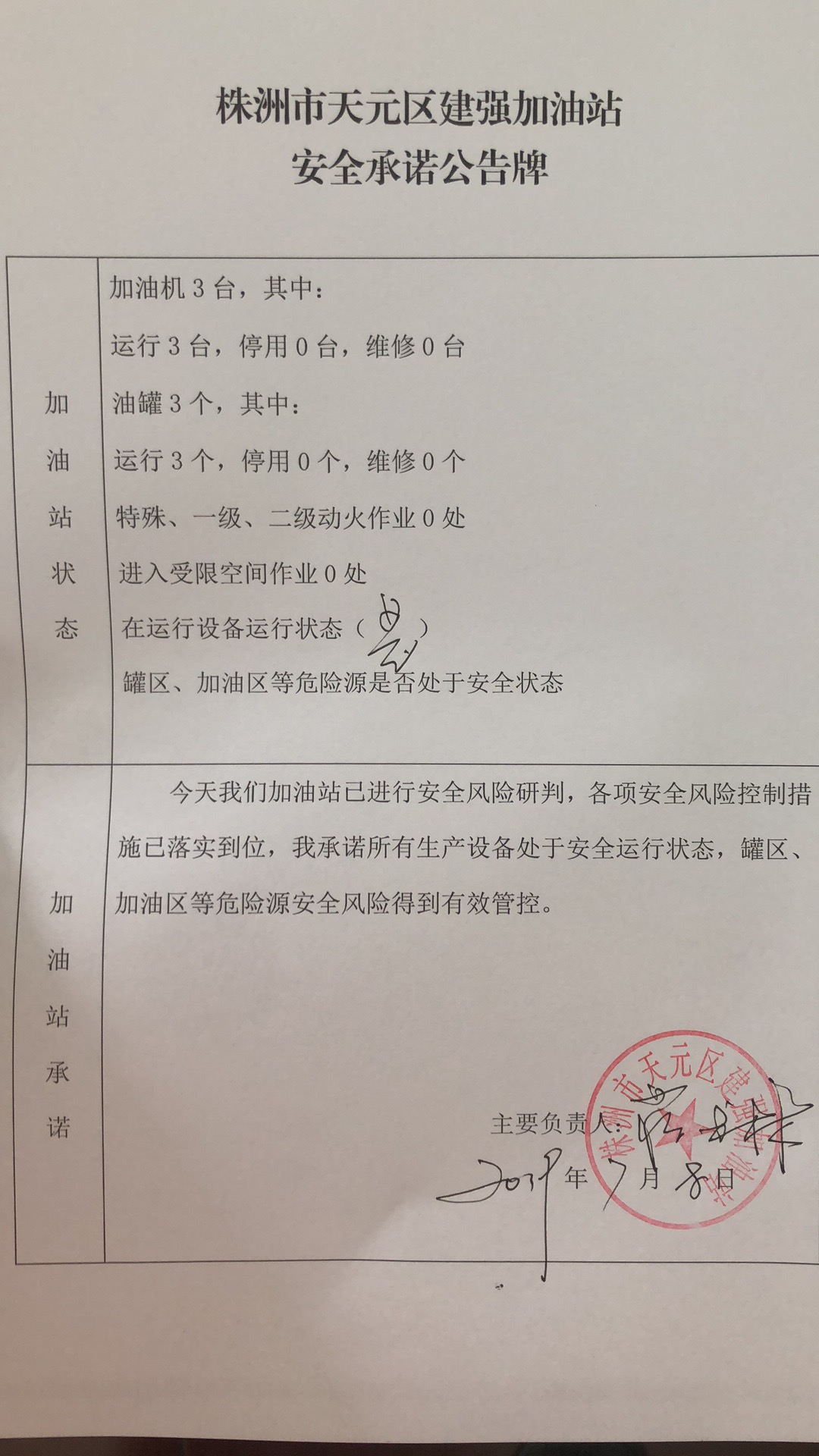 20190708安全承诺公告牌公示