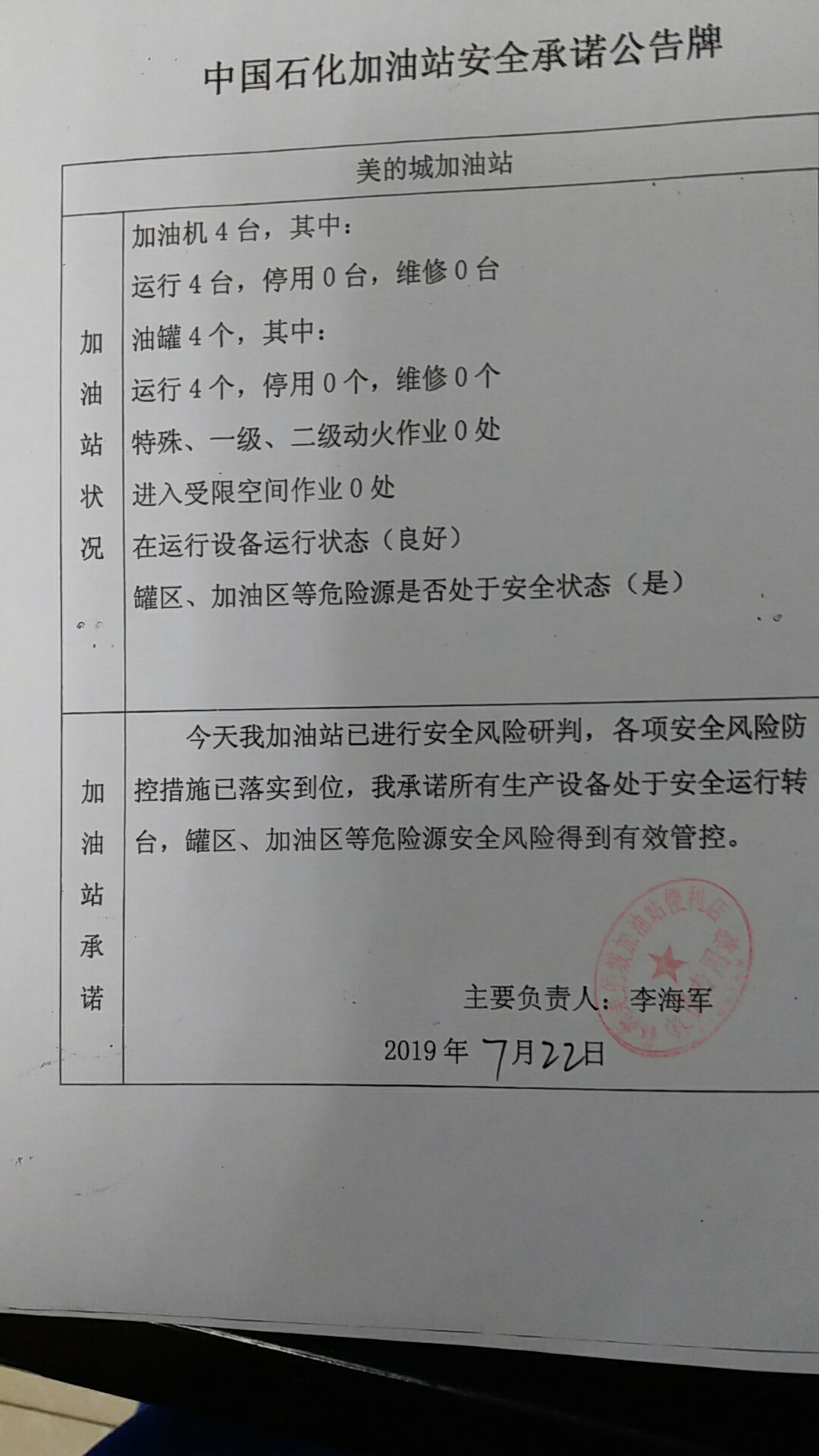 20190722安全承诺公告牌公示