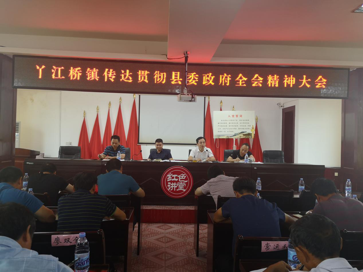丫江桥镇学习传达县委、政府全体(扩大)会议精神