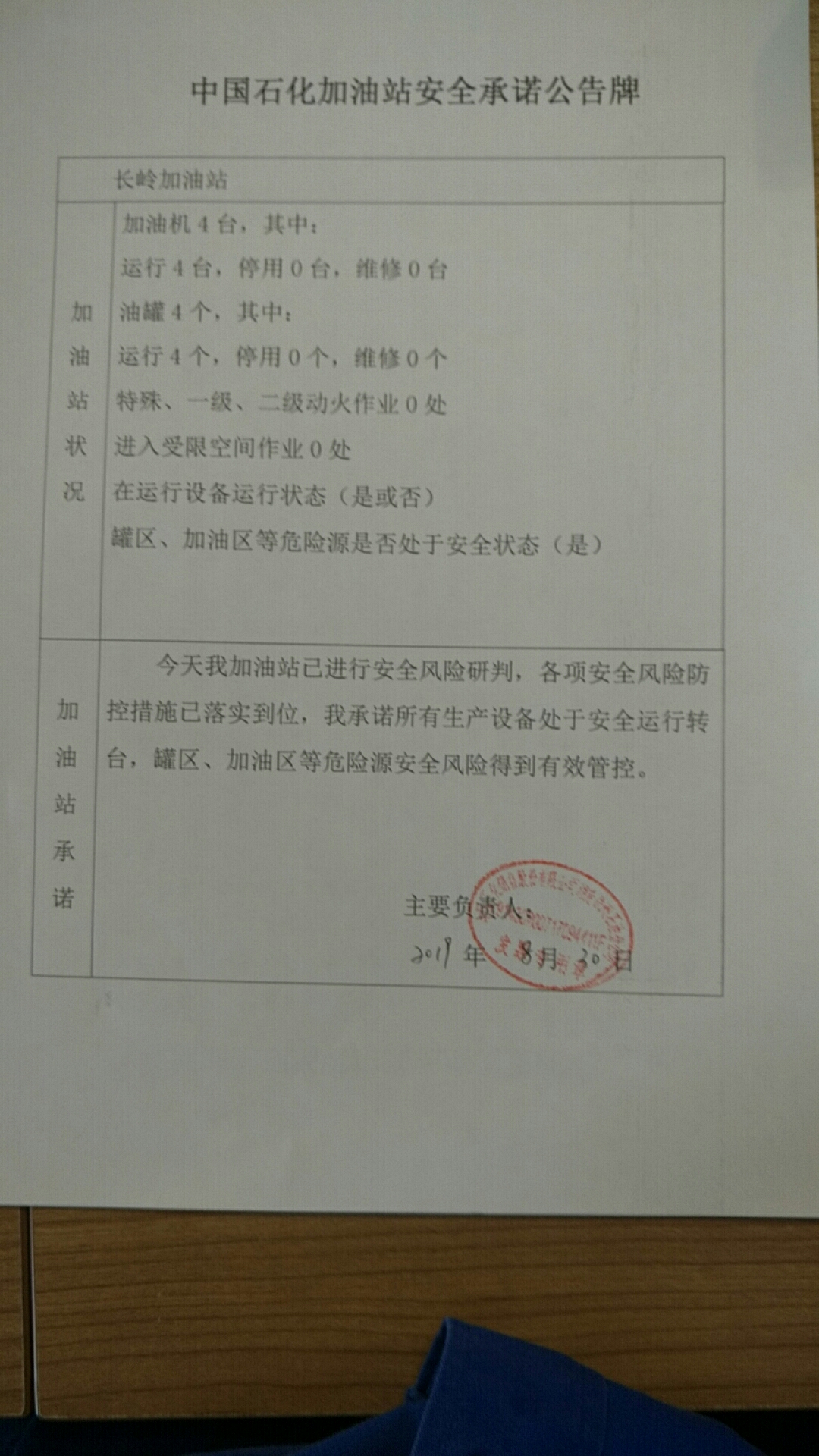 20190830安全承诺公告牌公示