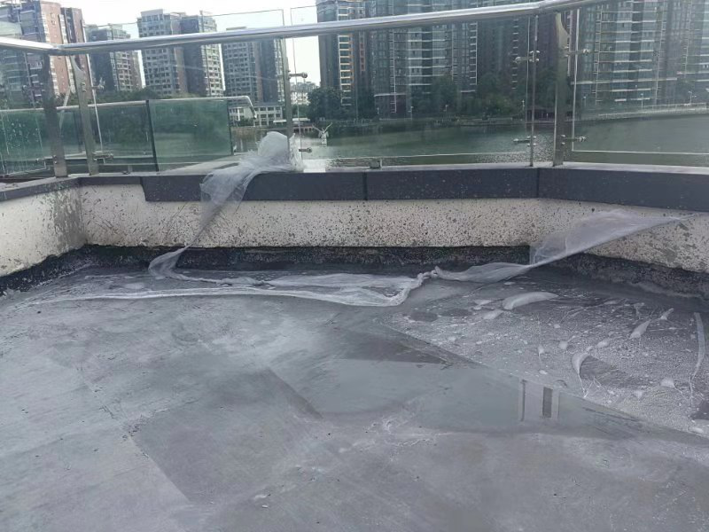 天鹅湖公园建宁驿站屋顶防渗处理