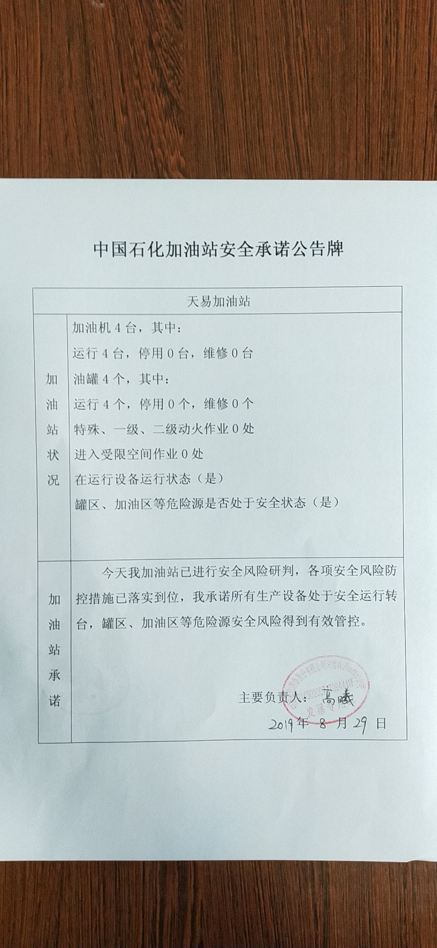 20190829安全承诺公告牌公示