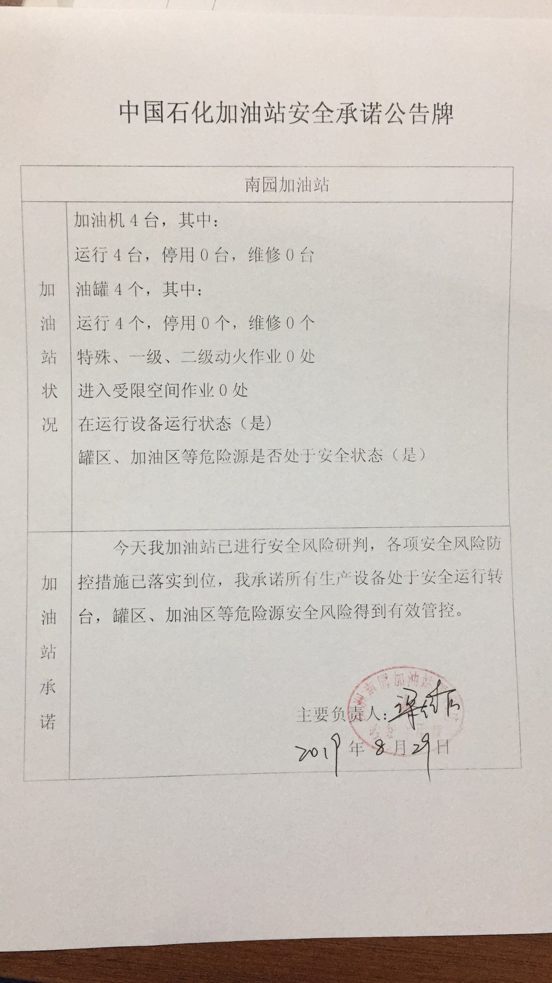 20190829安全承诺公告牌公示