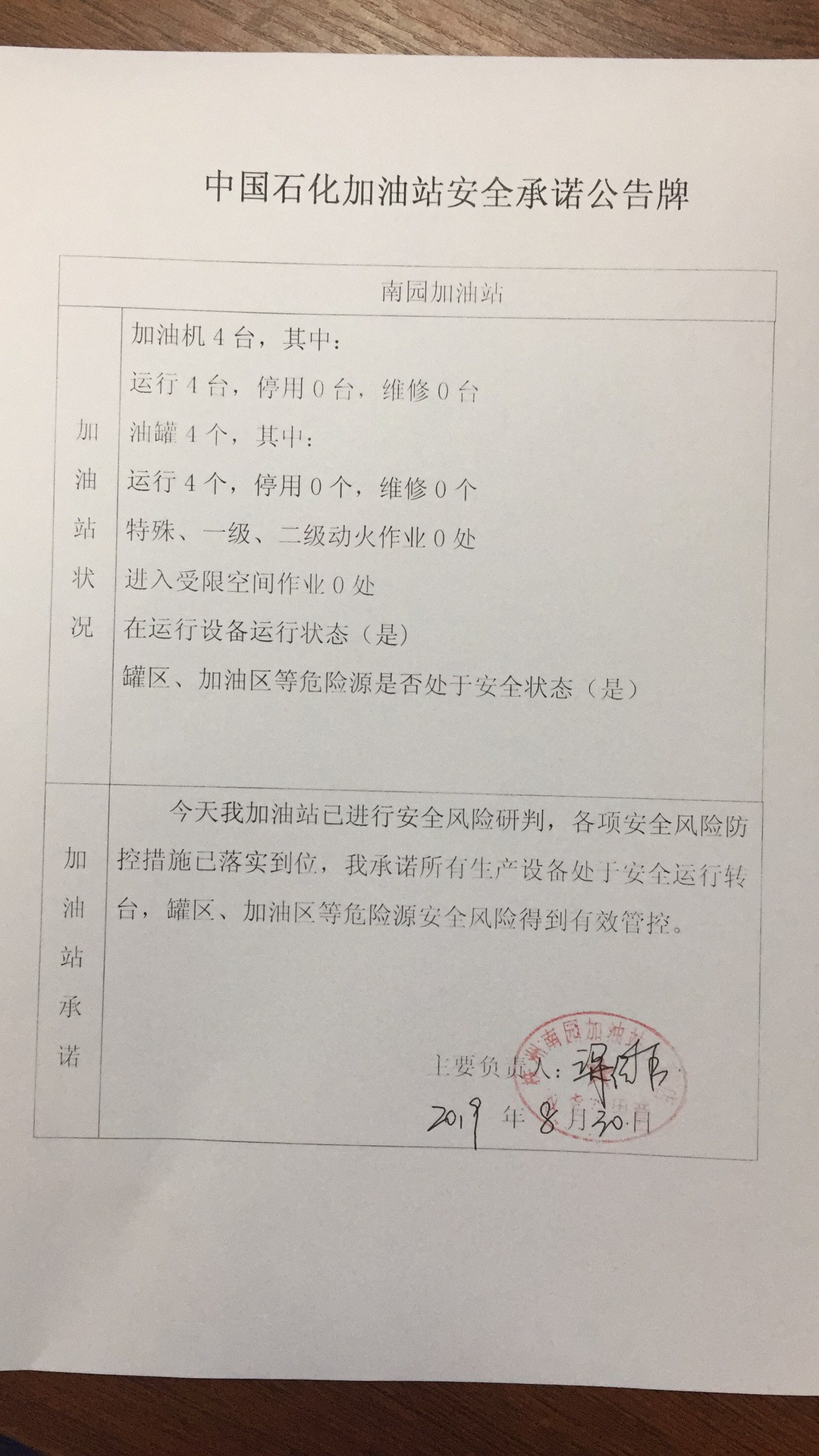 20190830安全承诺公告牌公示