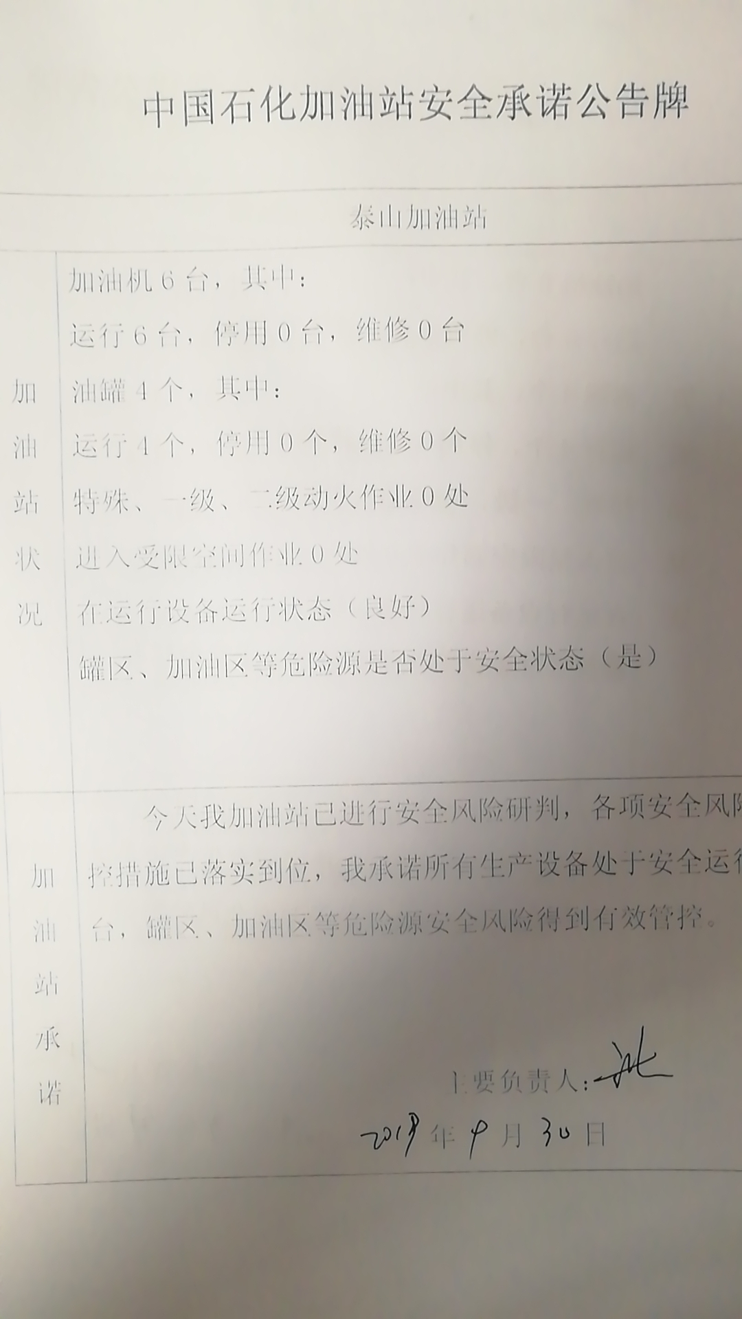20190930安全承诺公告牌公示