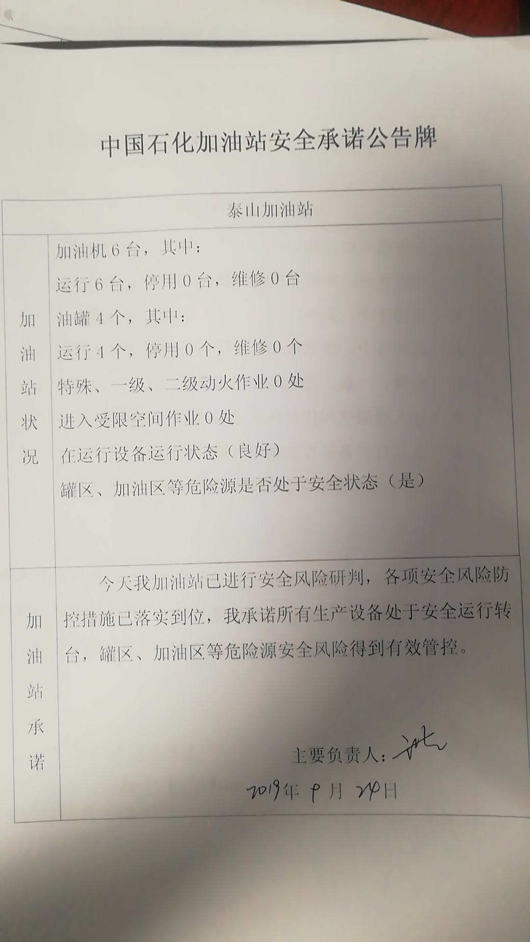 20190924安全承诺公告牌公示