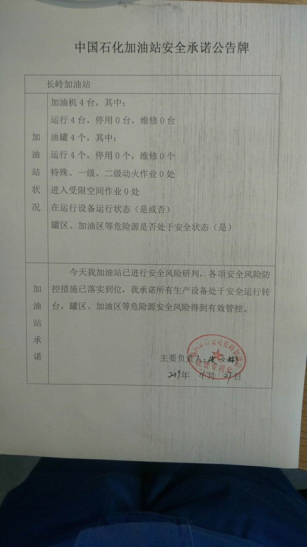 20191127安全承诺公告牌公示