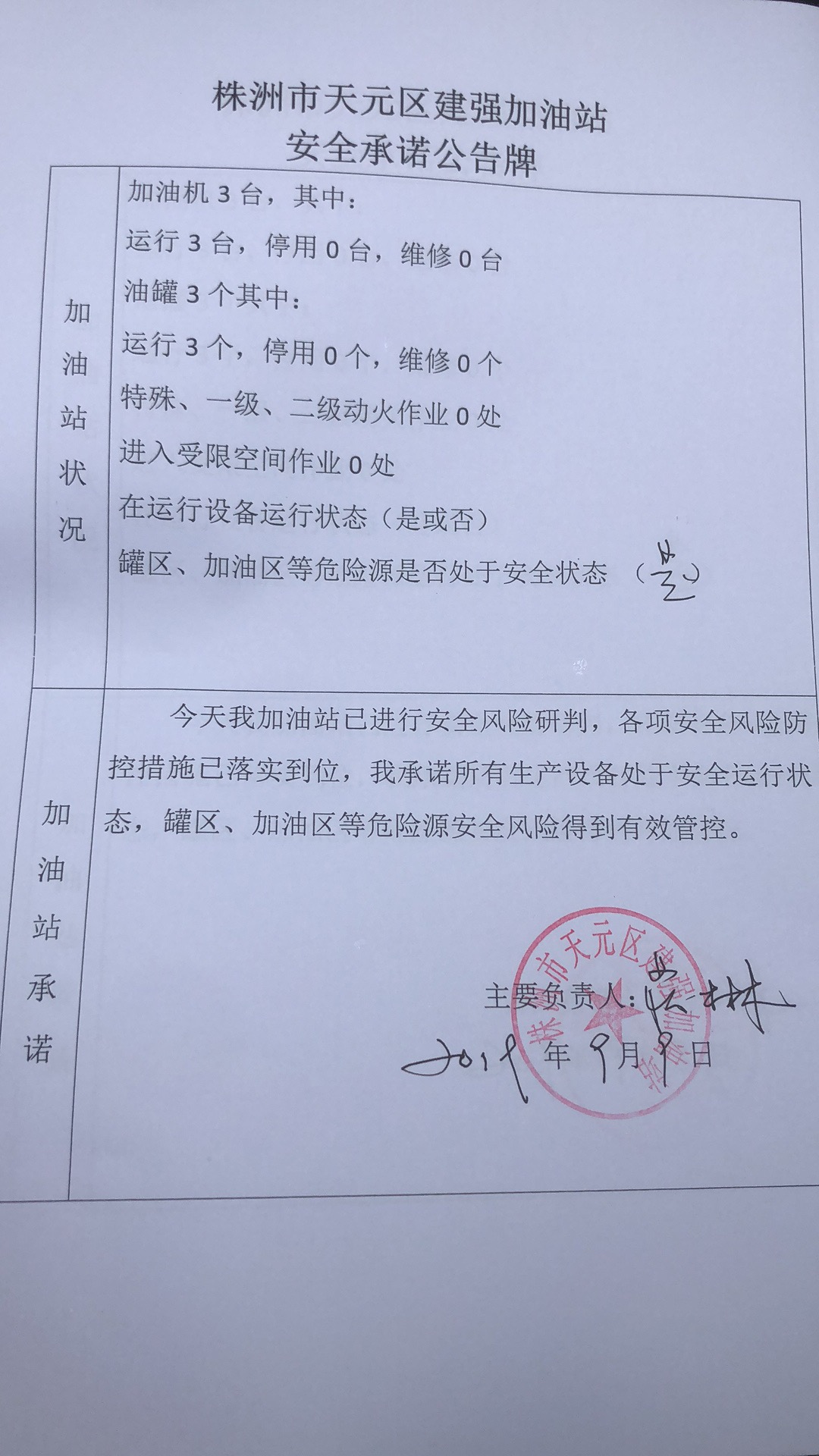 20190909安全承诺公告牌公示