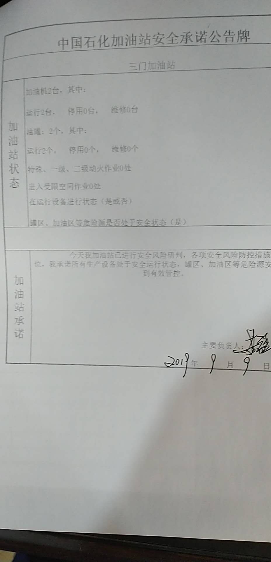 20190909安全承诺公告牌公示