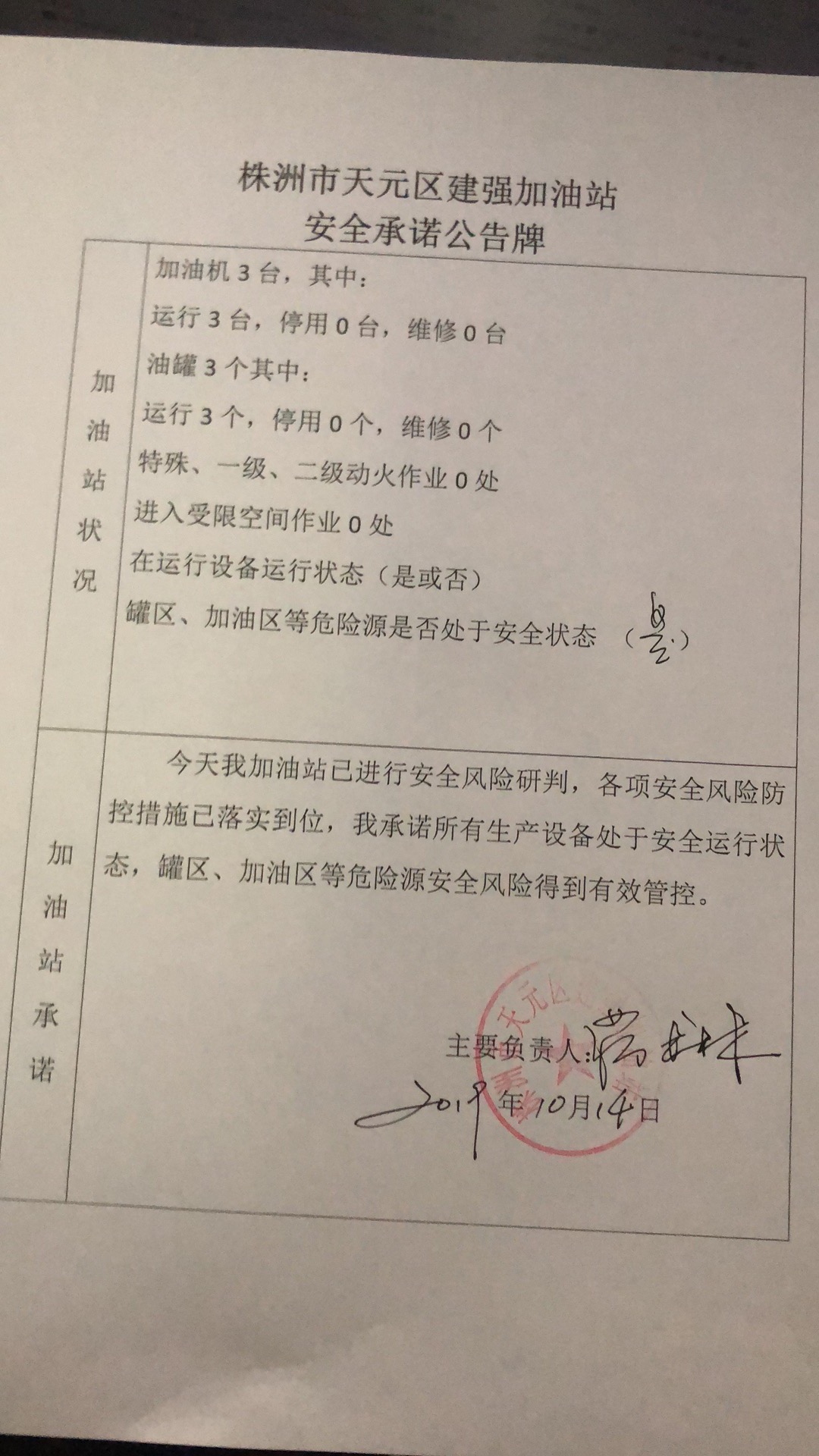 20191014安全承诺公告牌公示