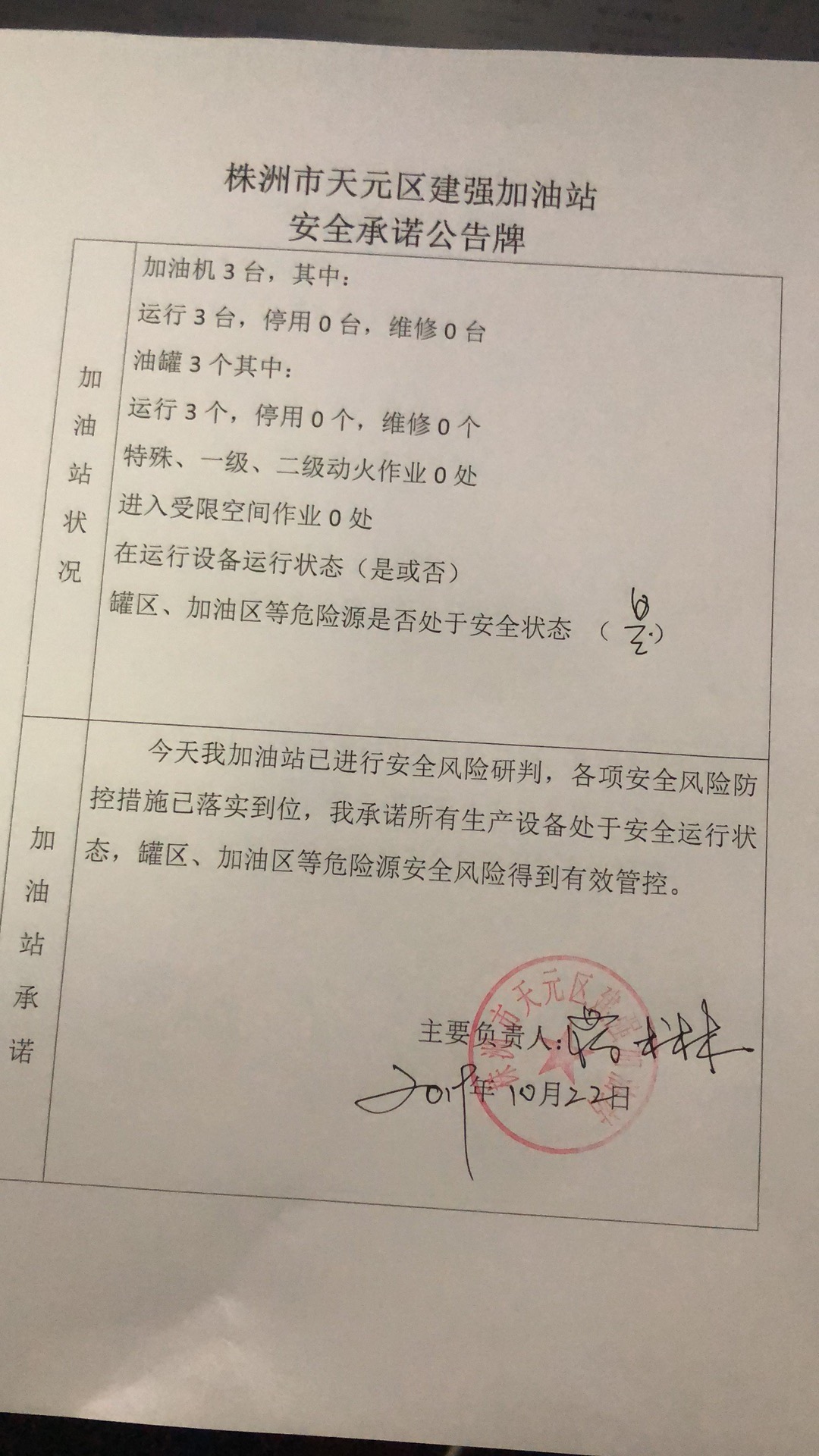 20191022安全承诺公告牌公示