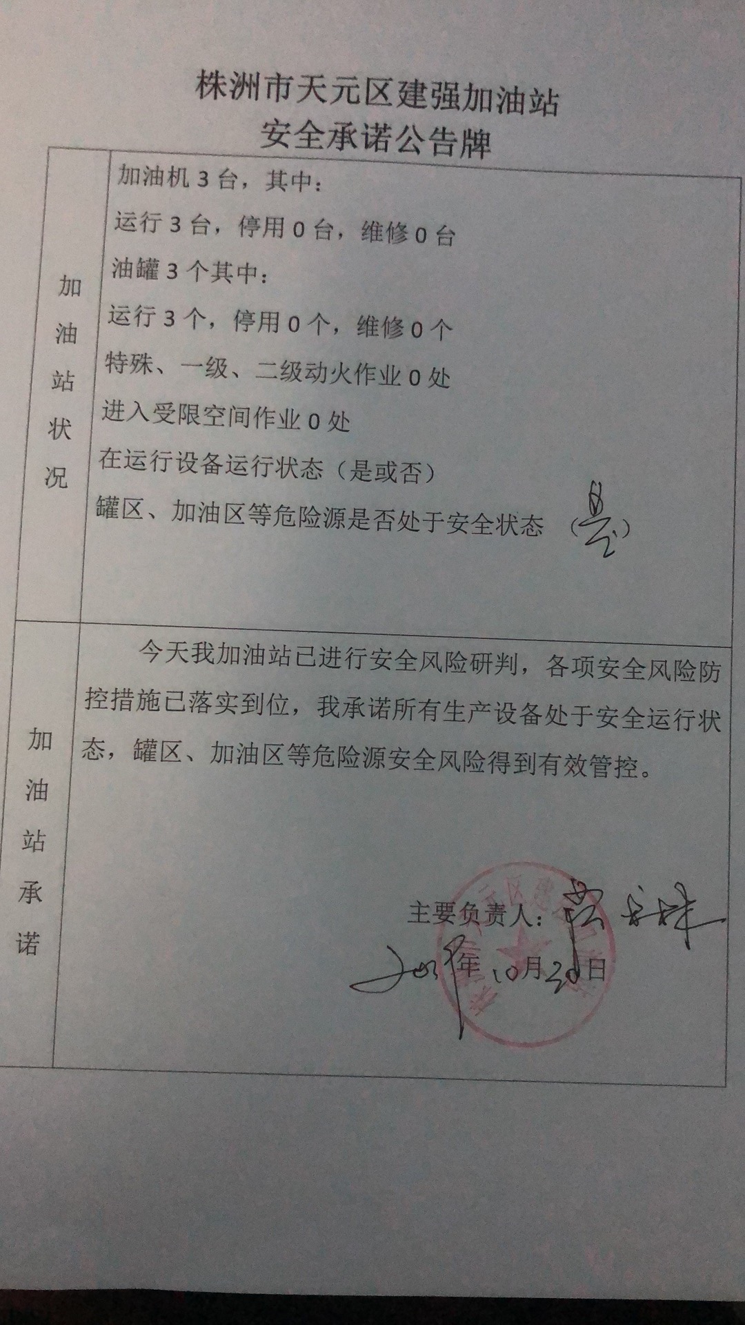 20191030安全承诺公告牌公示