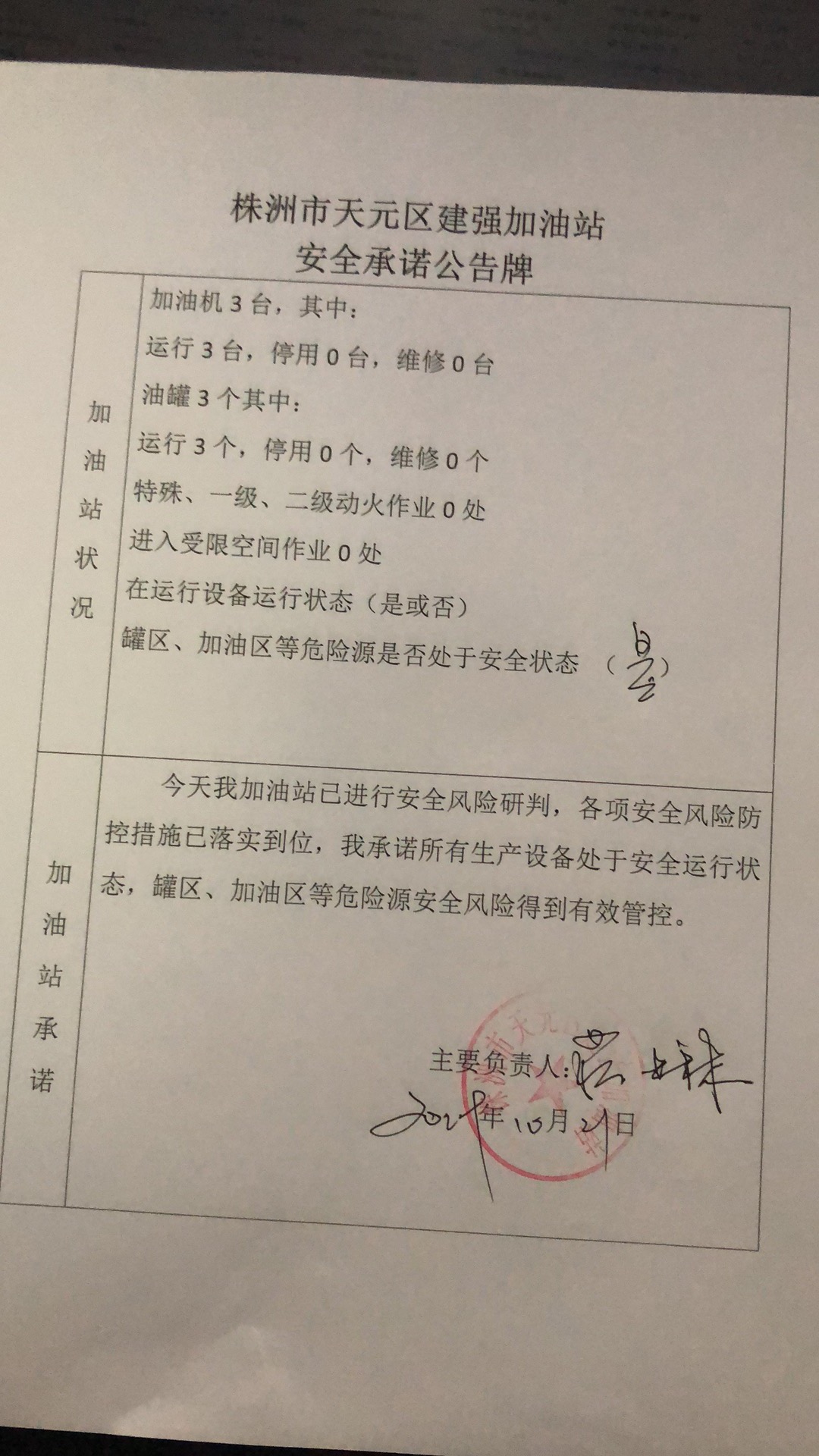 20191021安全承诺公告牌公示