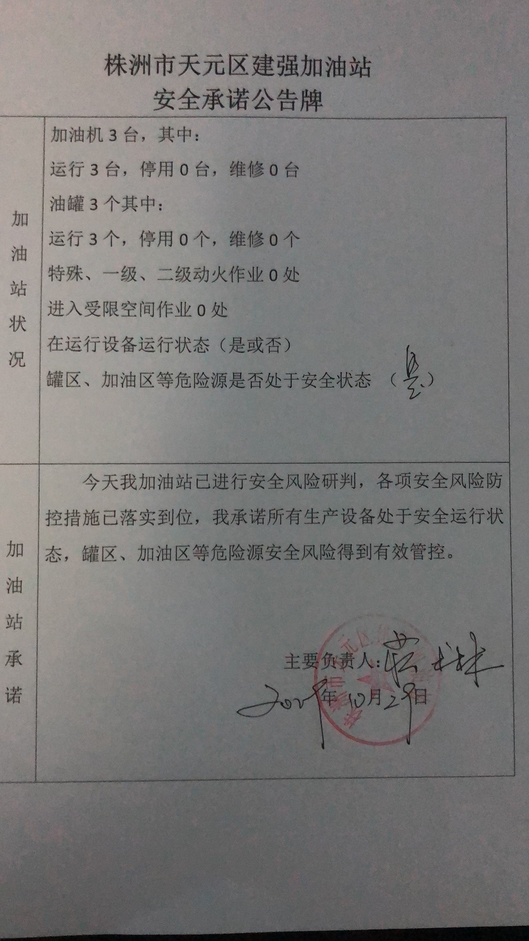 20191029安全承诺公告牌公示